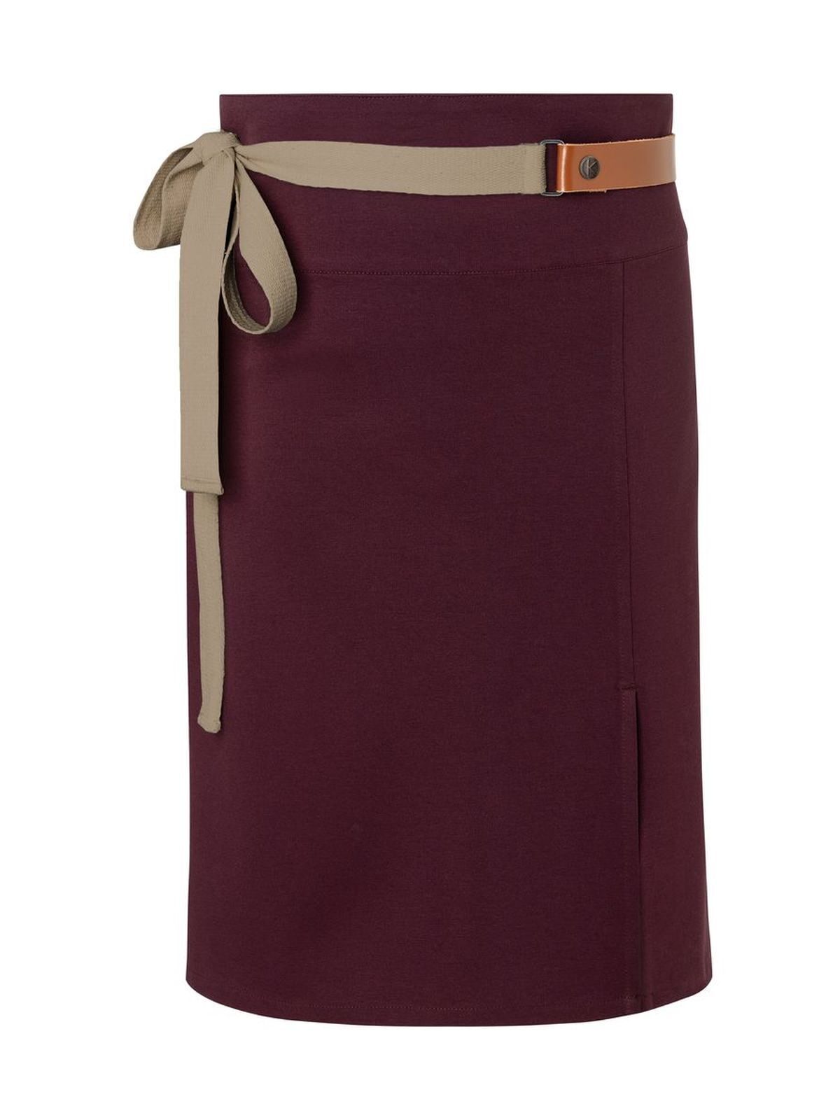 Waist-Apron Green Generation Made of Recycled Plastic Herren Schürze / Kasack – Karlowsky – Farbe Aubergine – individuell veredelbar