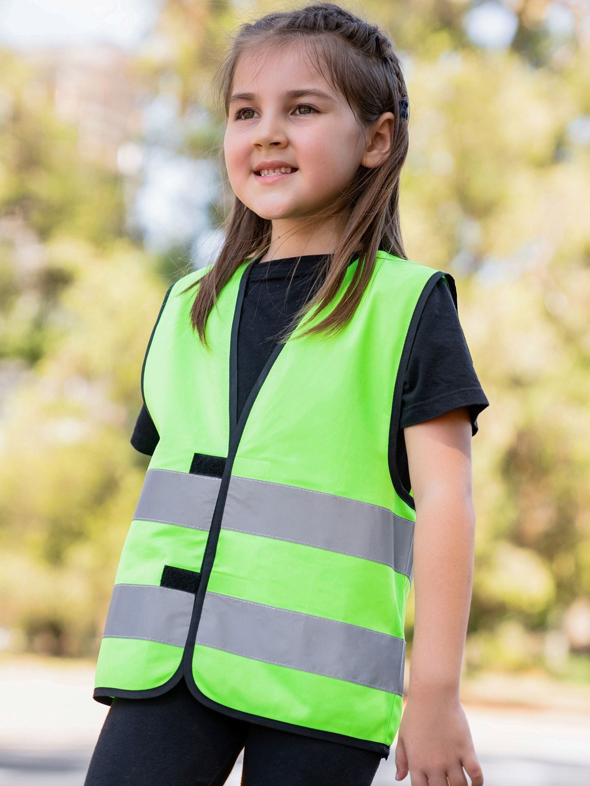 Kinder Warnweste / Sicherheitsweste – Korntex – Farbe Gelb – individuell veredelbar