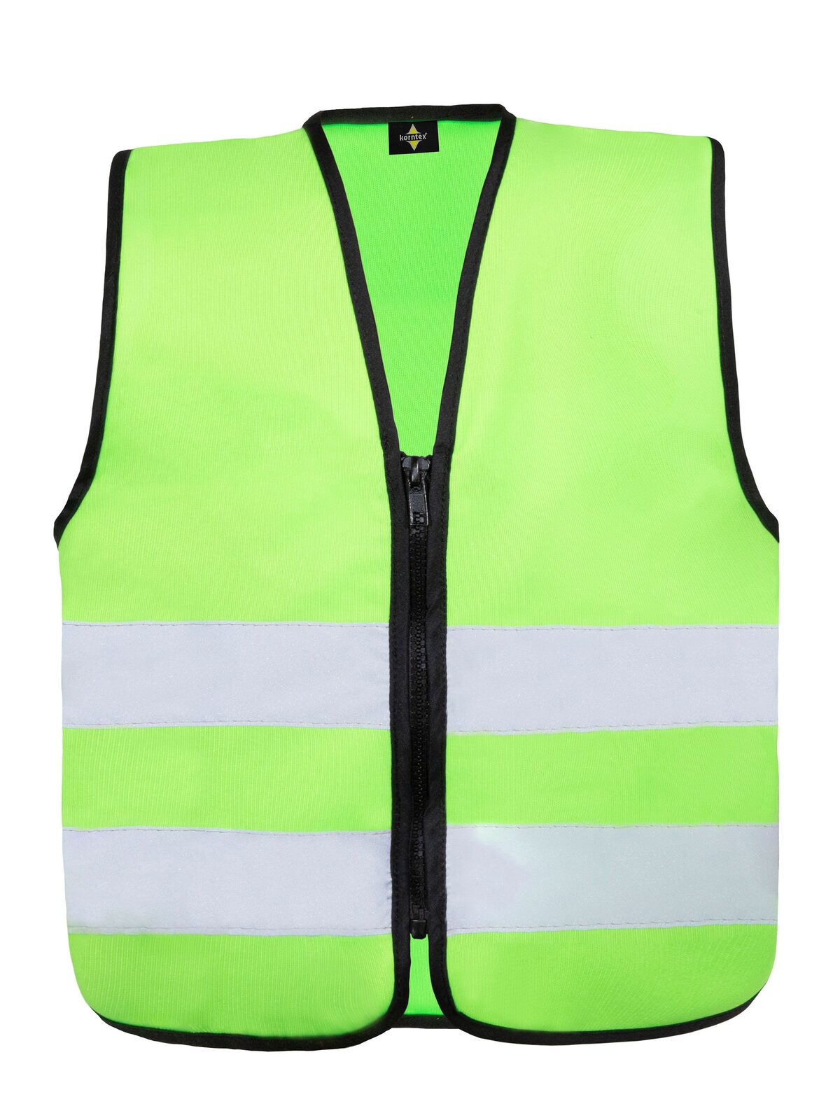 Kinder Warnweste / Sicherheitsweste – Korntex – Farbe Lime Green – individuell veredelbar