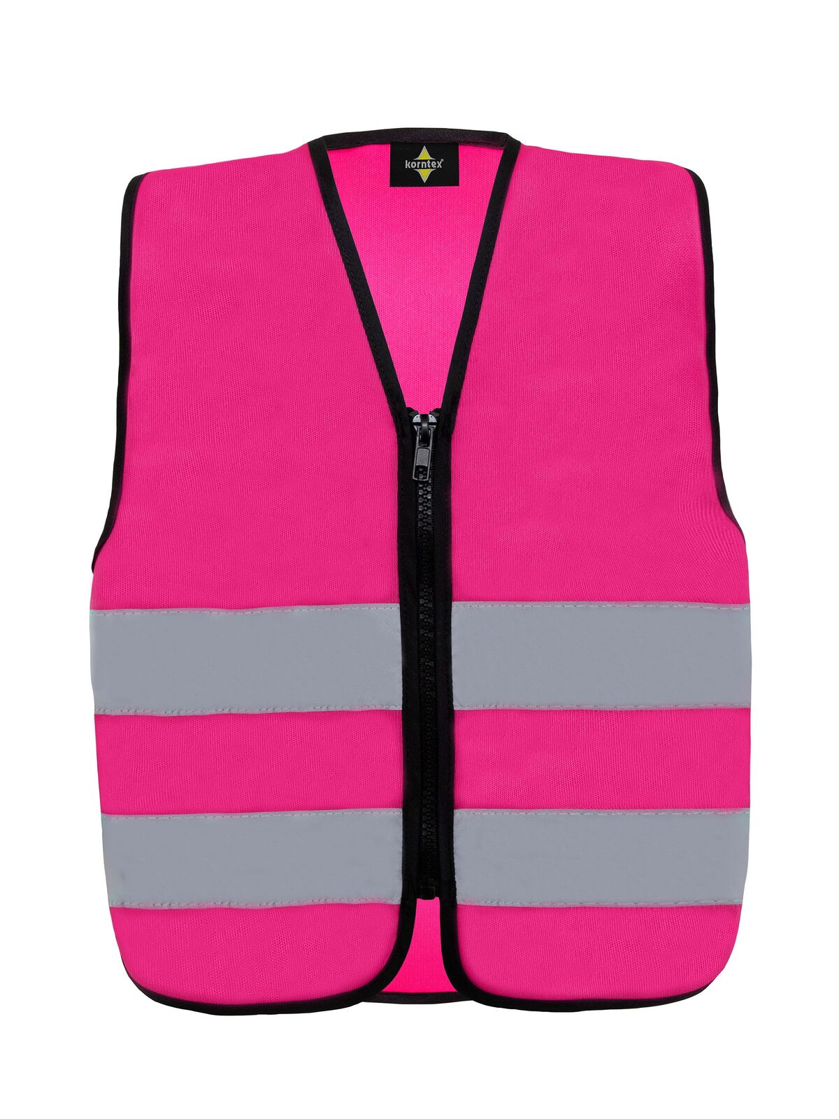 Kinder Warnweste / Sicherheitsweste – Korntex – Farbe Magenta – individuell veredelbar
