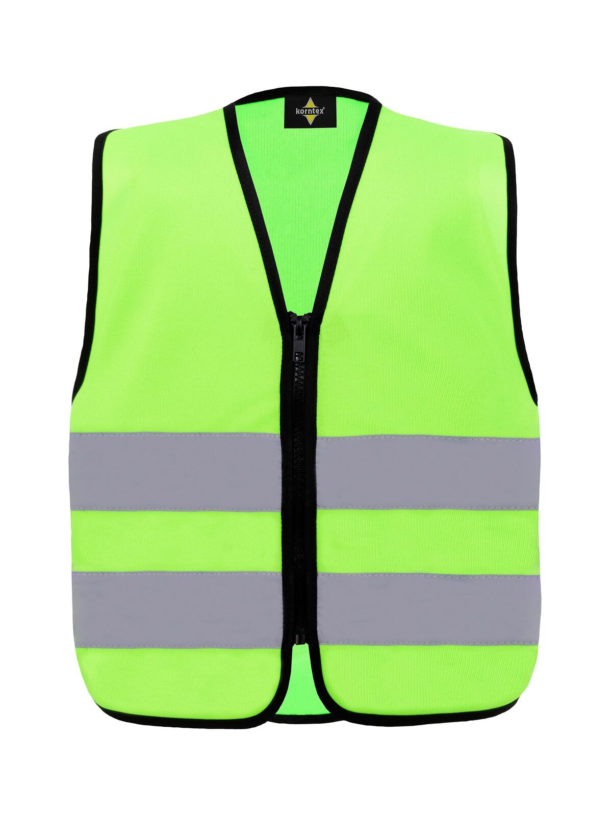 Kinder Warnweste / Sicherheitsweste – Korntex – Farbe Neon Green – individuell veredelbar