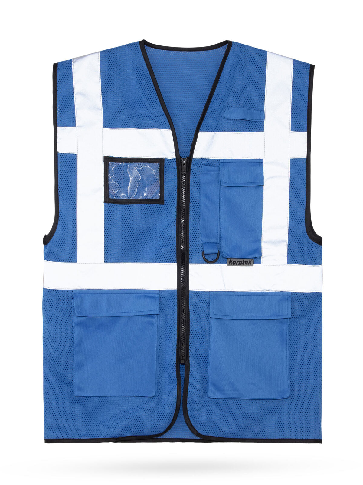 Mesh Multifunctional „Larisa“ Warnweste / Sicherheitsweste – Korntex – Farbe Blau – individuell veredelbar