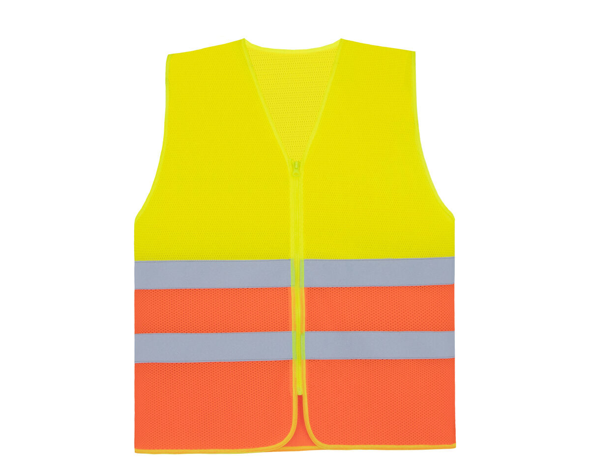 Comfort Mesh "Rhodes" Warnweste / Sicherheitsweste – Korntex – Farbe Hi-Vis Yellow/Hi-Vis Orange – individuell veredelbar