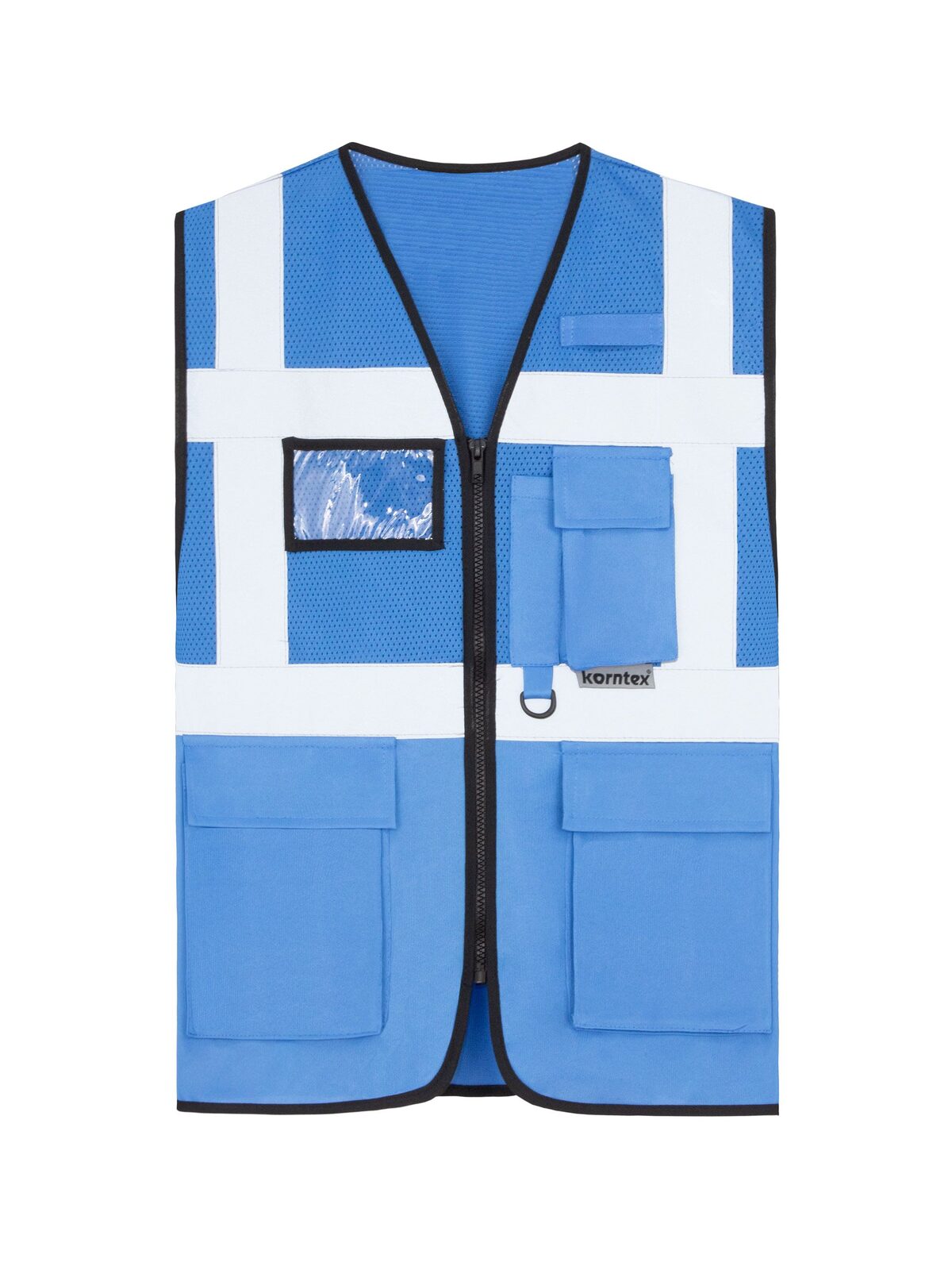Mesh Multifunctional „Athens“ Herren Warnweste / Sicherheitsweste – Korntex – Farbe Blau – individuell veredelbar