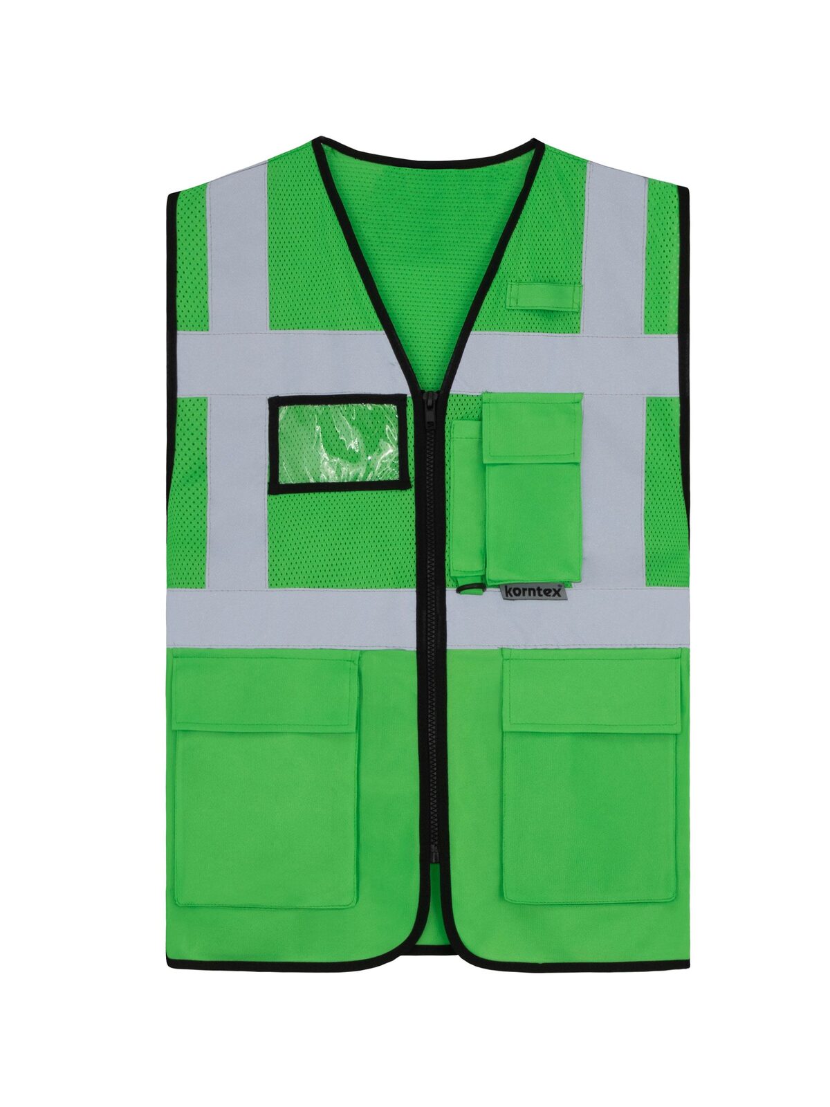 Mesh Multifunctional „Athens“ Herren Warnweste / Sicherheitsweste – Korntex – Farbe Grün – individuell veredelbar