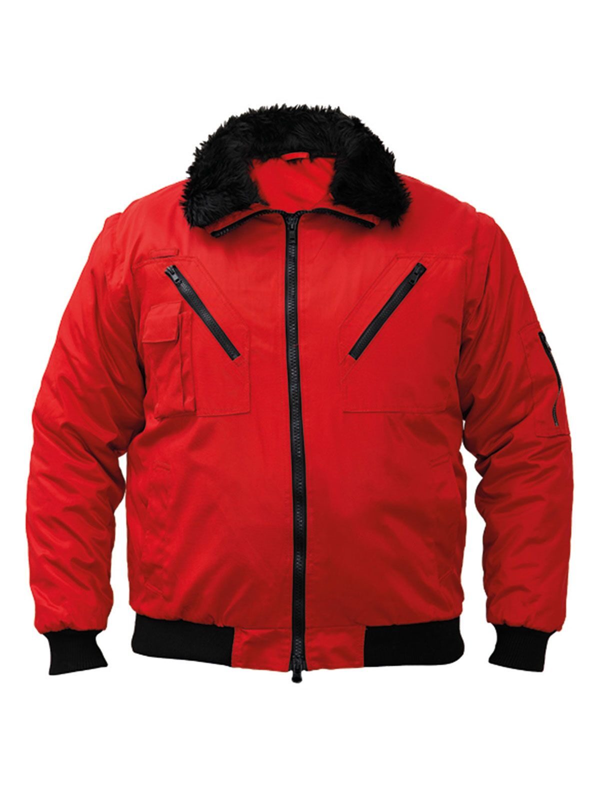 Hi-Vis Pilot Jacket 'Oslo' Herren – Korntex – Farbe Rot – individuell veredelbar