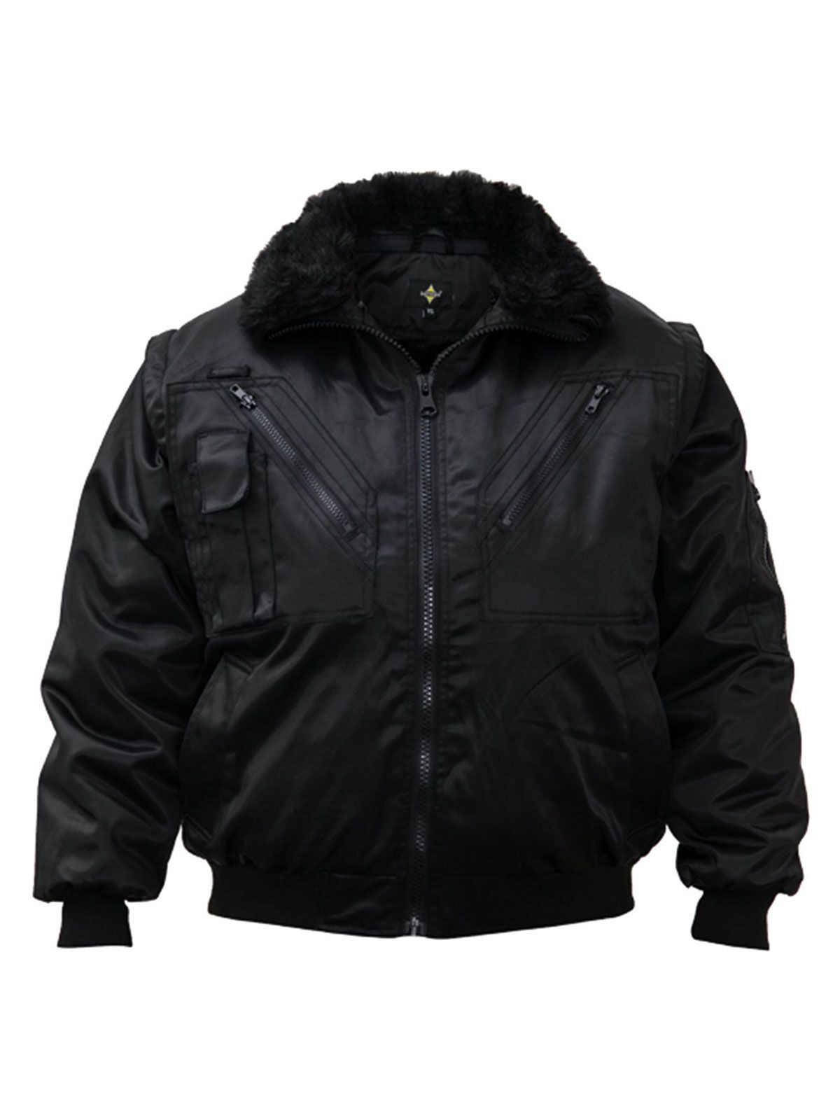 Hi-Vis Pilot Jacket 'Oslo' Herren – Korntex – Farbe Schwarz – individuell veredelbar
