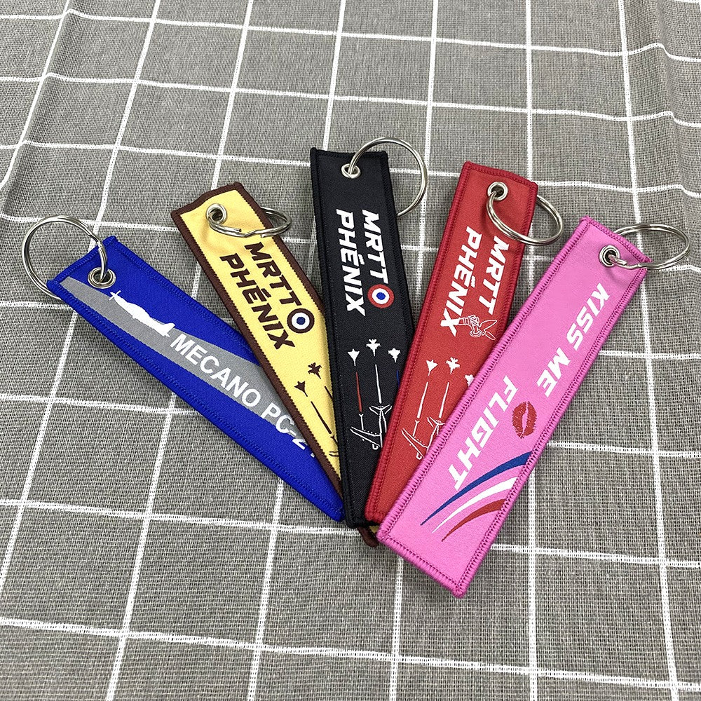 Gewebter Stoff-Schlüsselanhänger – Modell 05, individuell – Katalogbeispiel für individuelle Fertigung