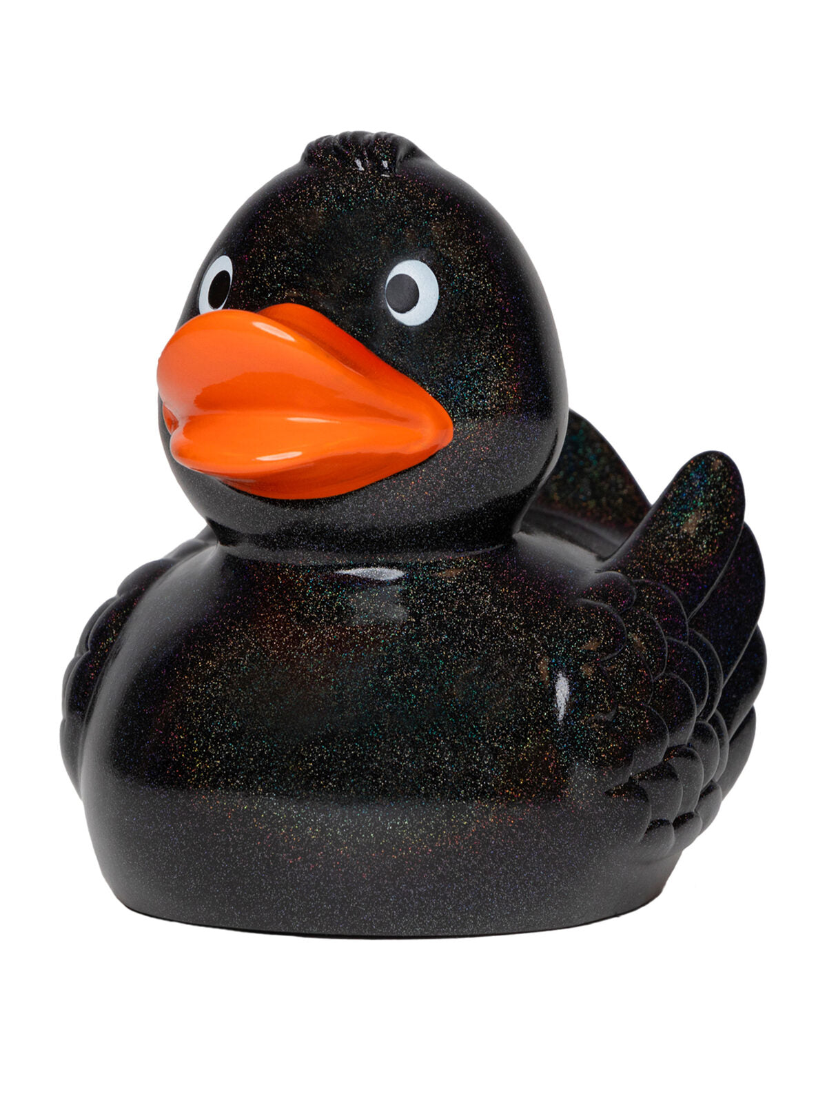 Squeaky duck Kinder Spielzeug / Plüsch – MBW – Farbe black/glitter – individuell veredelbar