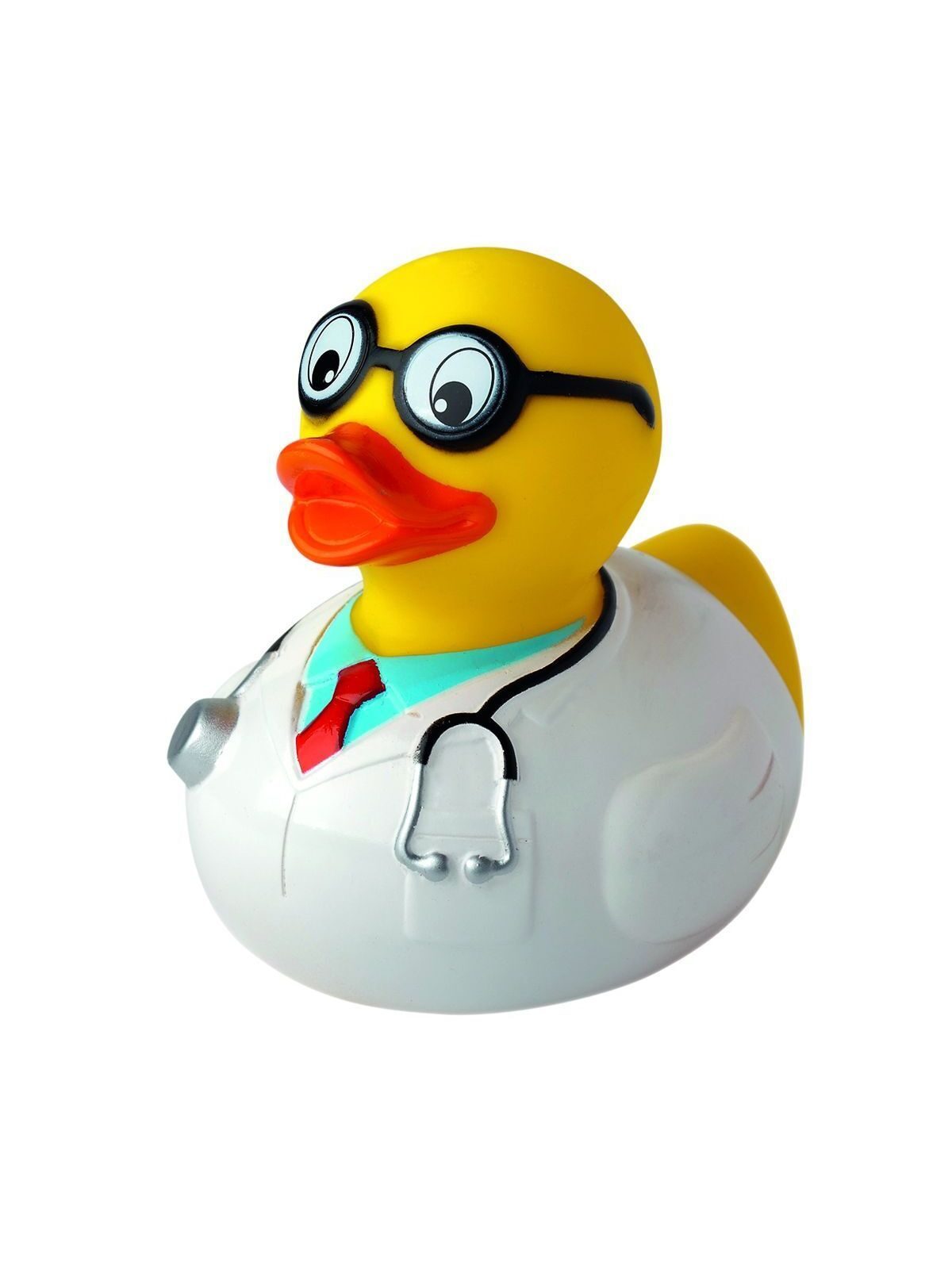 Squeaky duck, professor Kinder Spielzeug / Plüsch – MBW – Farbe multicoloured – individuell veredelbar