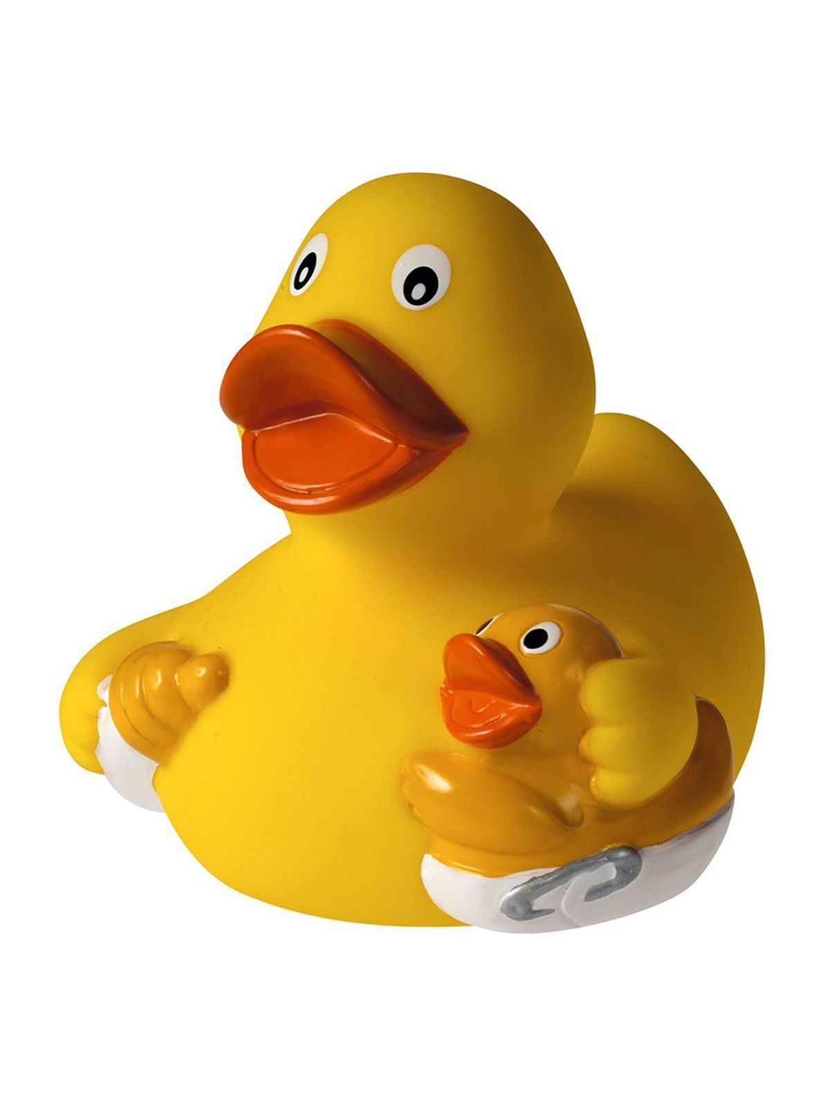 Squeaky duck, baby bottle Kinder Spielzeug / Plüsch – MBW – Farbe multicoloured – individuell veredelbar