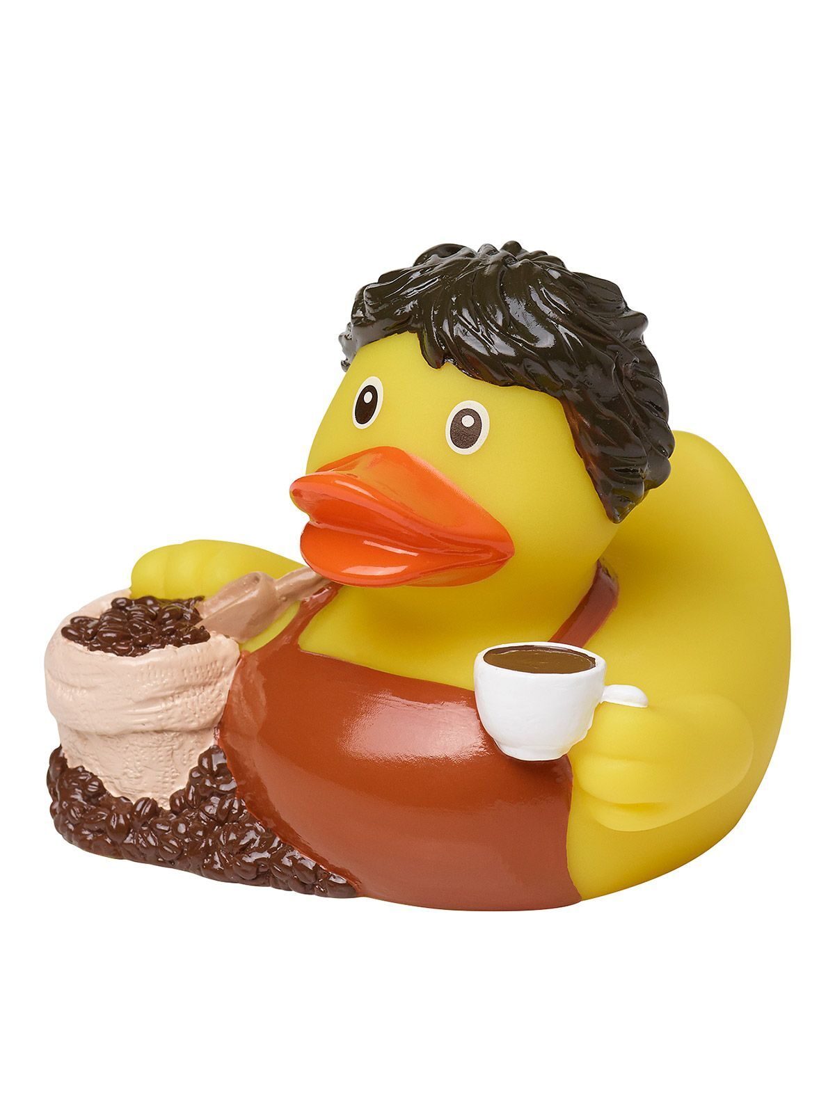 Squeaky duck, coffee Spielzeug / Plüsch – MBW – Farbe multicoloured – individuell veredelbar