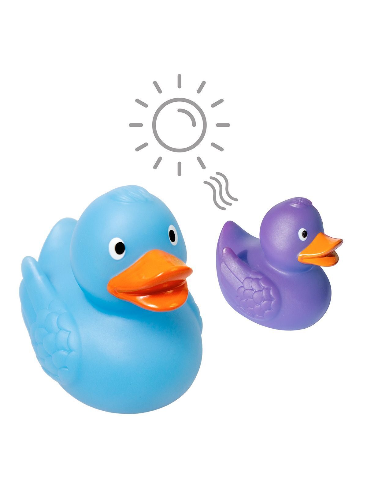 Squeaky duck, colour changing UV Herren Spielzeug / Plüsch – MBW – Farbe blue/purple – individuell veredelbar