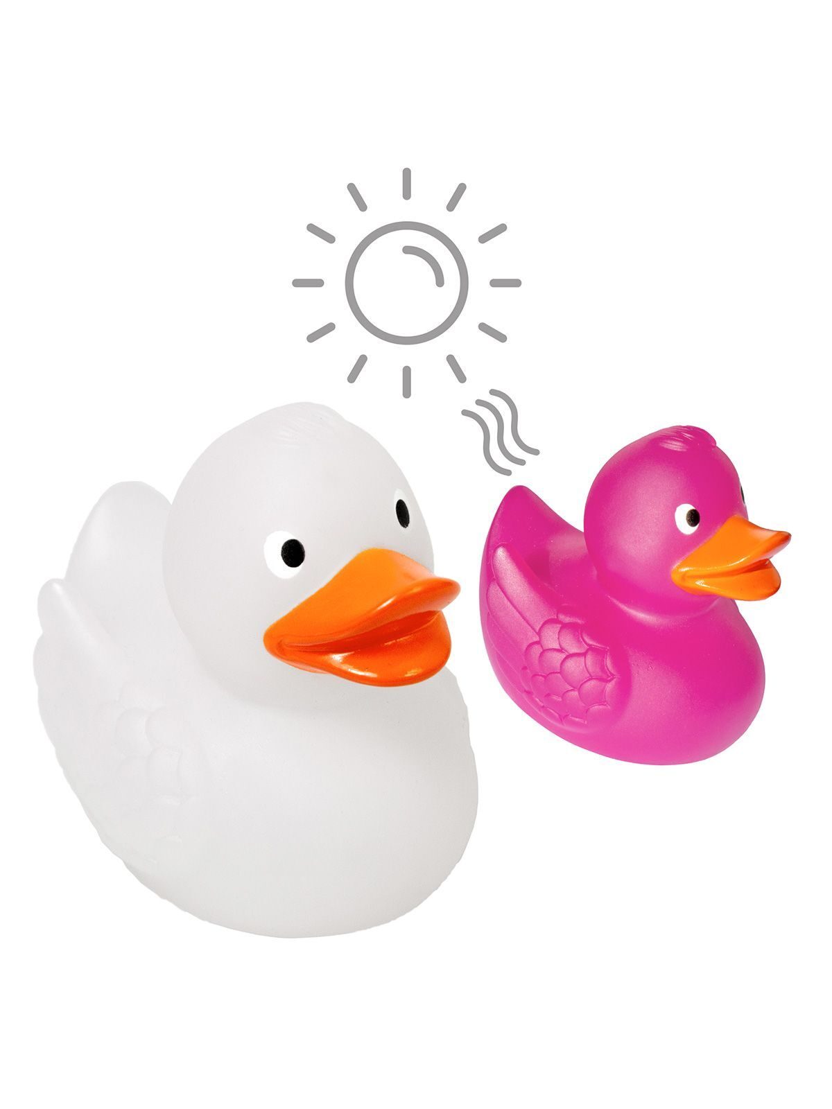 Squeaky duck, colour changing UV Herren Spielzeug / Plüsch – MBW – Farbe white/pink – individuell veredelbar