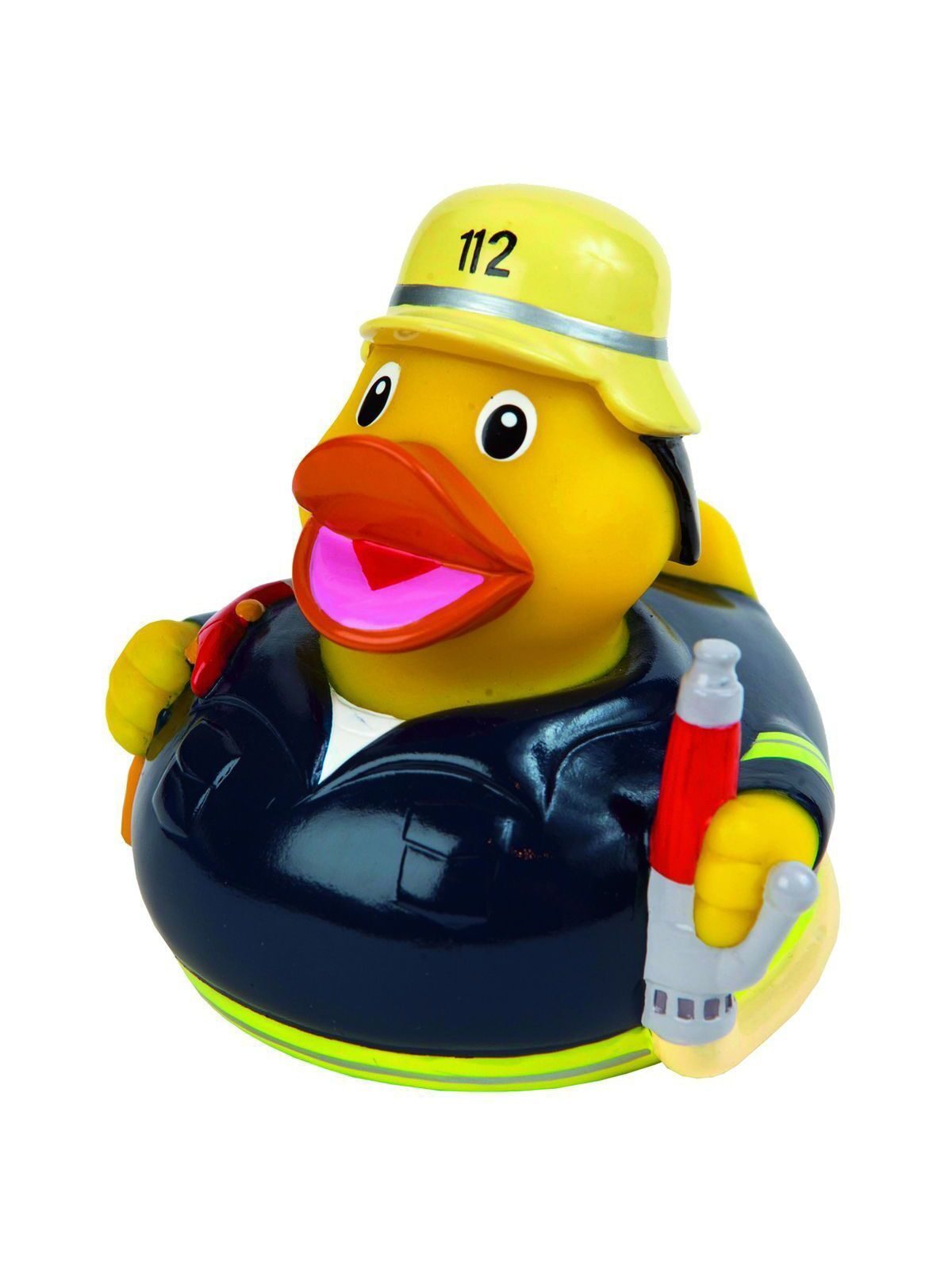 Squeaky duck, firefighter Kinder Spielzeug / Plüsch – MBW – Farbe multicoloured – individuell veredelbar