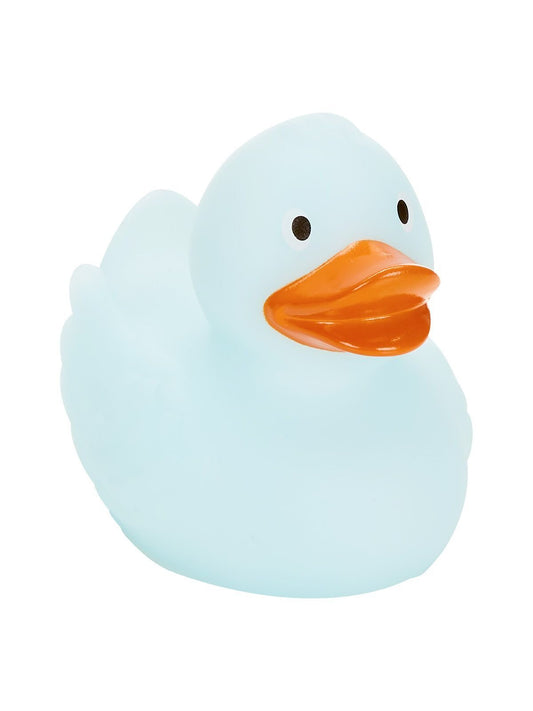 Squeaky duck luminescent Spielzeug / Plüsch – MBW – Farbe Blau – individuell veredelbar