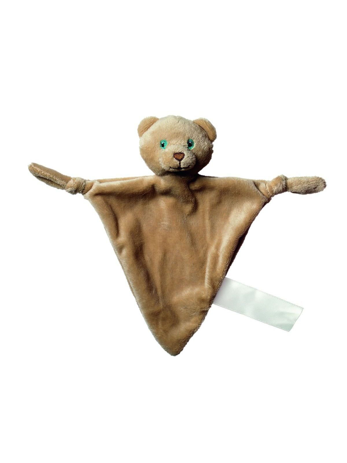 Cuddle blanket bear, triangular Kinder Spielzeug / Plüsch – MBW – Farbe light brown – individuell veredelbar