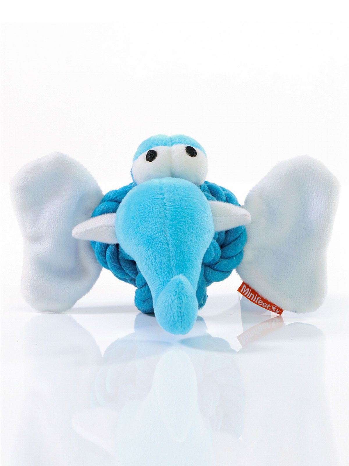 Dog toy knotted animal elephant Herren Spielzeug / Plüsch – MBW – Farbe Blau – individuell veredelbar