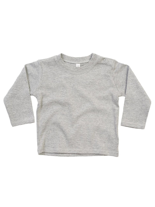 Baby Long Sleeve T Herren Babybekleidung – Babybugz – Farbe heather grey melange – individuell veredelbar