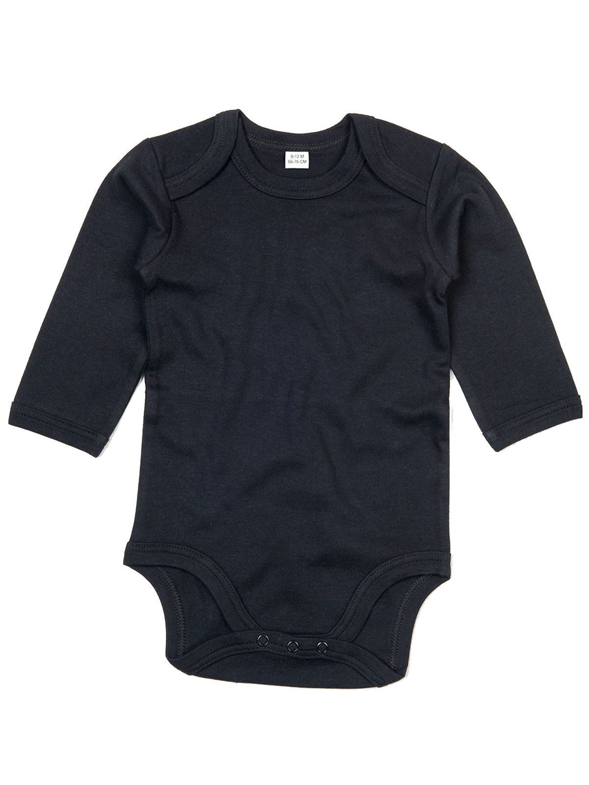 Organic Baby Long Sleeve Bodysuit Babybekleidung – Babybugz – Farbe Schwarz – individuell veredelbar