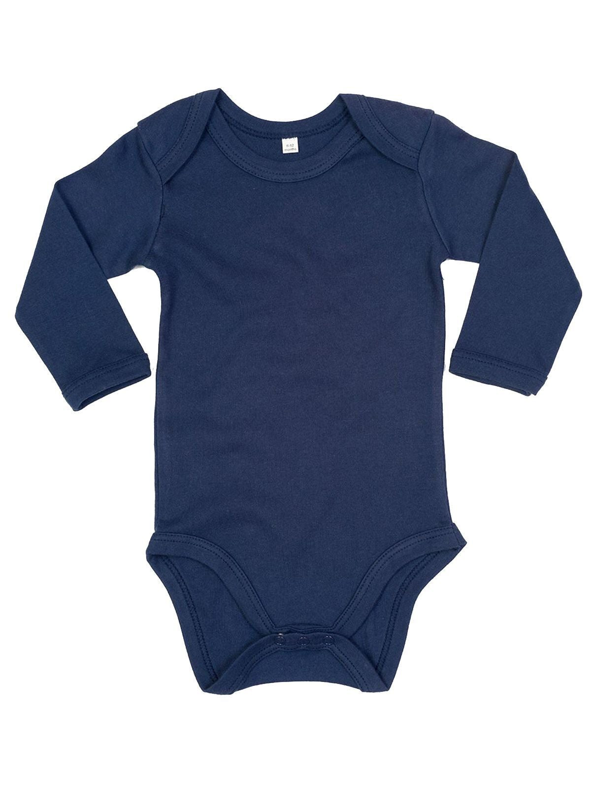 Organic Baby Long Sleeve Bodysuit Babybekleidung – Babybugz – Farbe nautical navy – individuell veredelbar