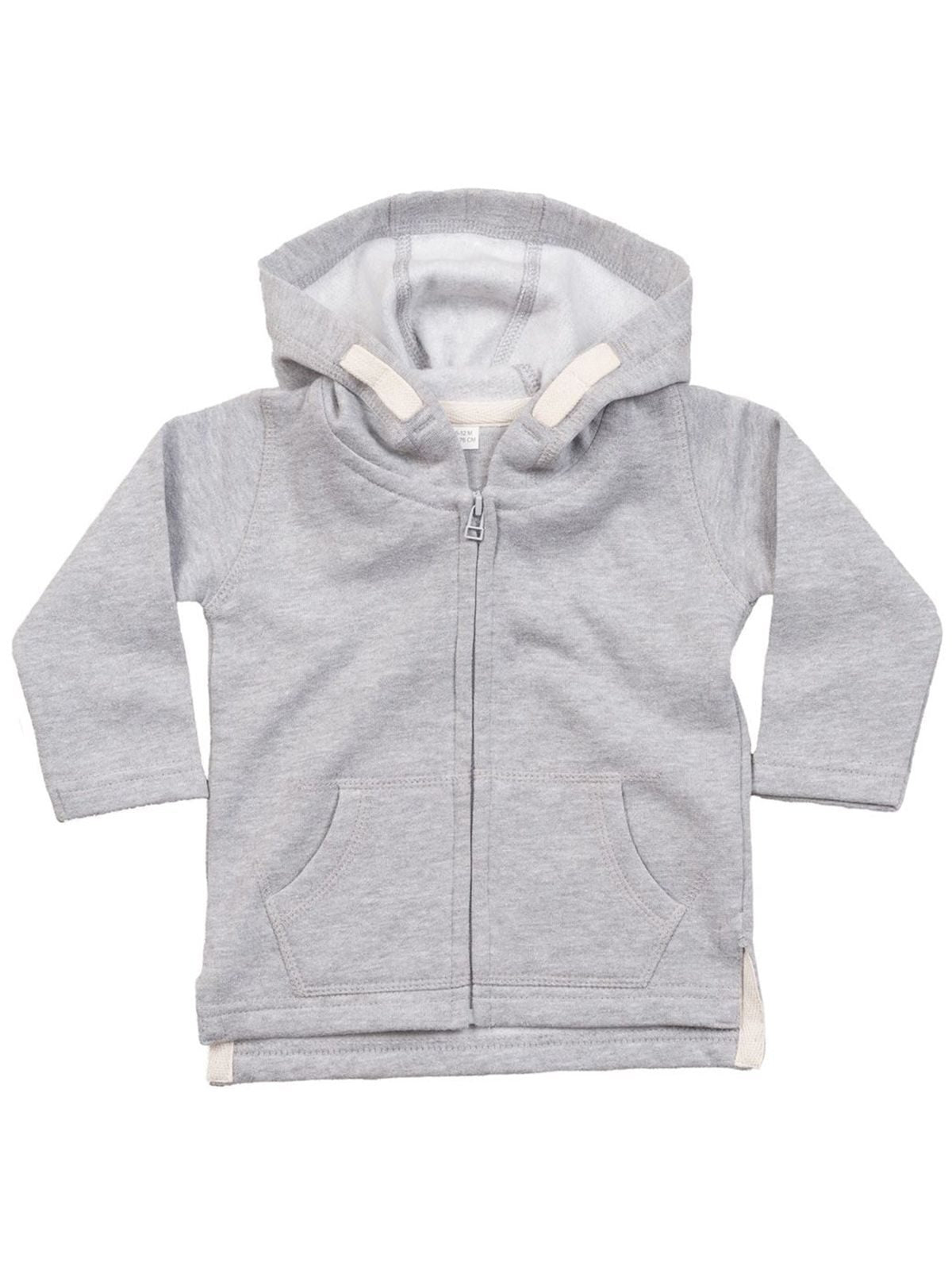 Baby Zipped Hoodie Herren Sweatshirt / Hoodie – Babybugz – Farbe heather grey melange – individuell veredelbar