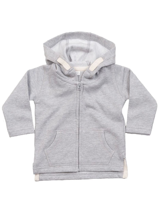 Baby Zipped Hoodie Herren Sweatshirt / Hoodie – Babybugz – Farbe heather grey melange – individuell veredelbar