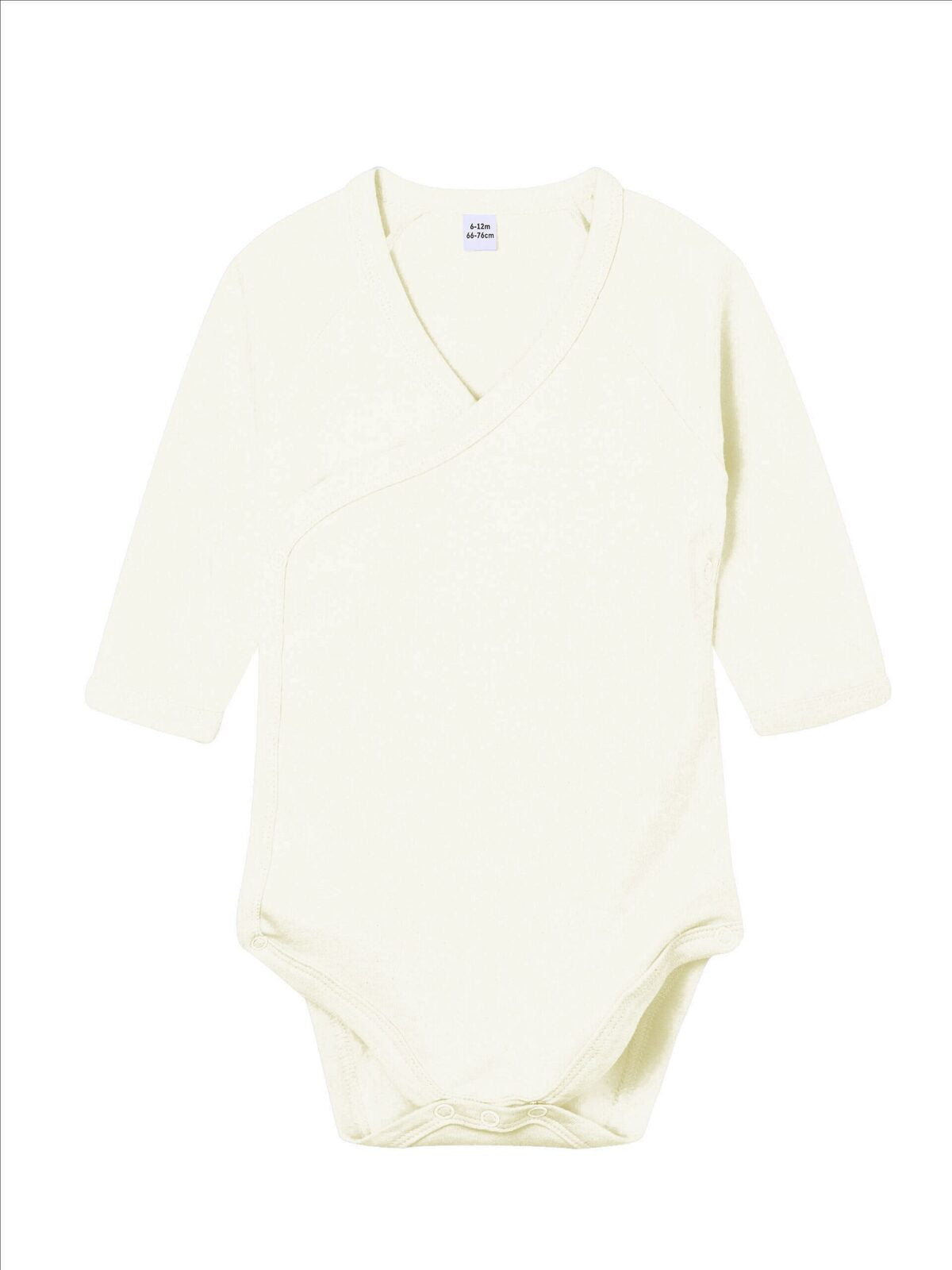 Baby Long Sleeve Kimono Bodysuit Babybekleidung – Babybugz – Farbe organic natural – individuell veredelbar