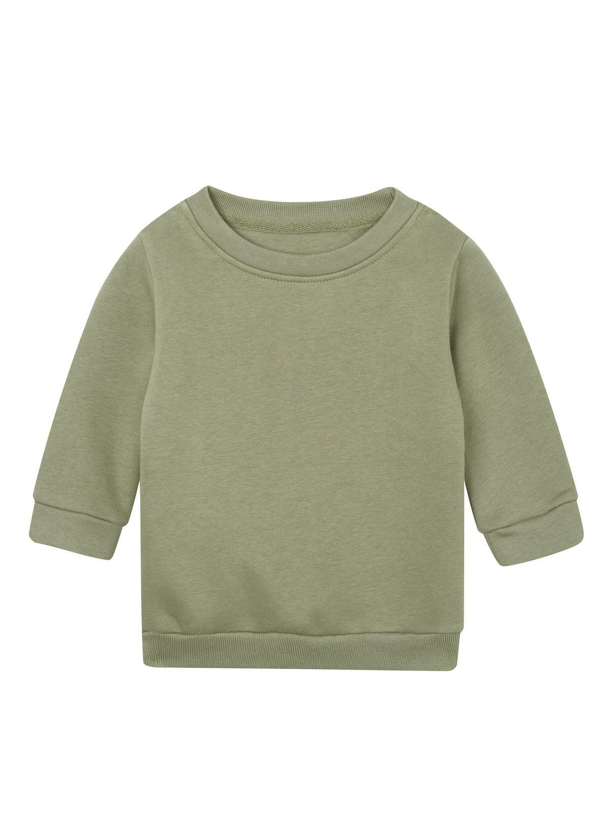 Baby Essential Sweatshirt Sweatshirt / Hoodie – Babybugz – Farbe soft olive – individuell veredelbar