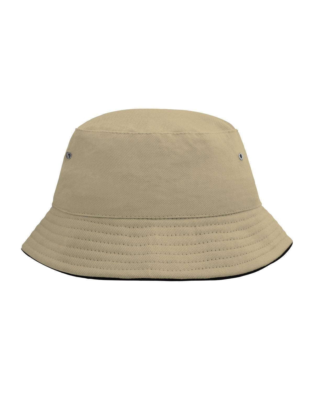 Bucket Hats Fisherman Piping Hat for Kids khaki/Schwarz bestickbar und bedruckbar – LA1970