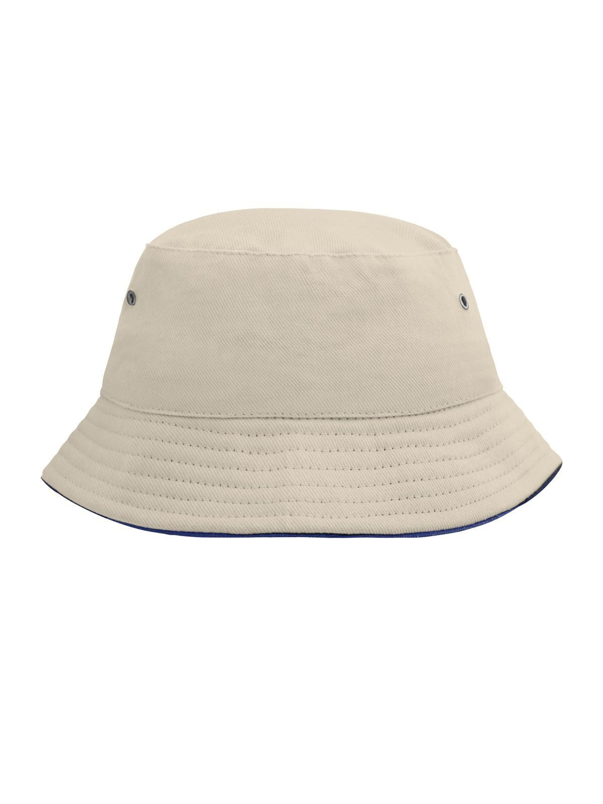 Bucket Hats Fisherman Piping Hat for Kids natural/Marineblau bestickbar und bedruckbar – LA1970