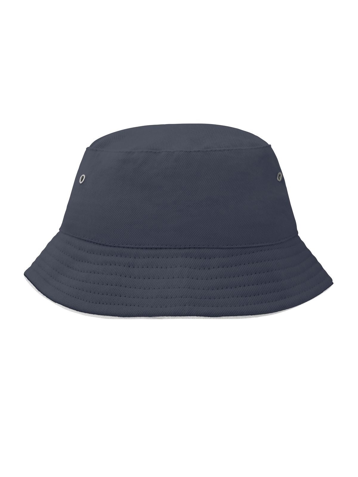 Bucket Hats Fisherman Piping Hat for Kids Marineblau/Weiß bestickbar und bedruckbar – LA1970