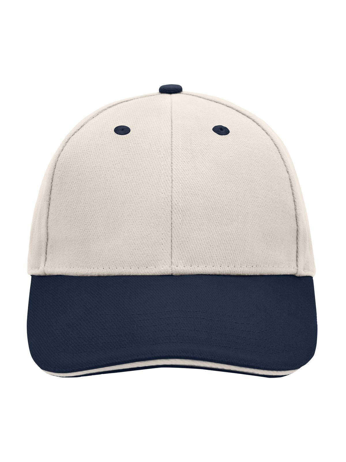 Baseball Caps 6 Panel Sandwich Cap beige/Marineblau/beige bestickbar und bedruckbar – LA1970