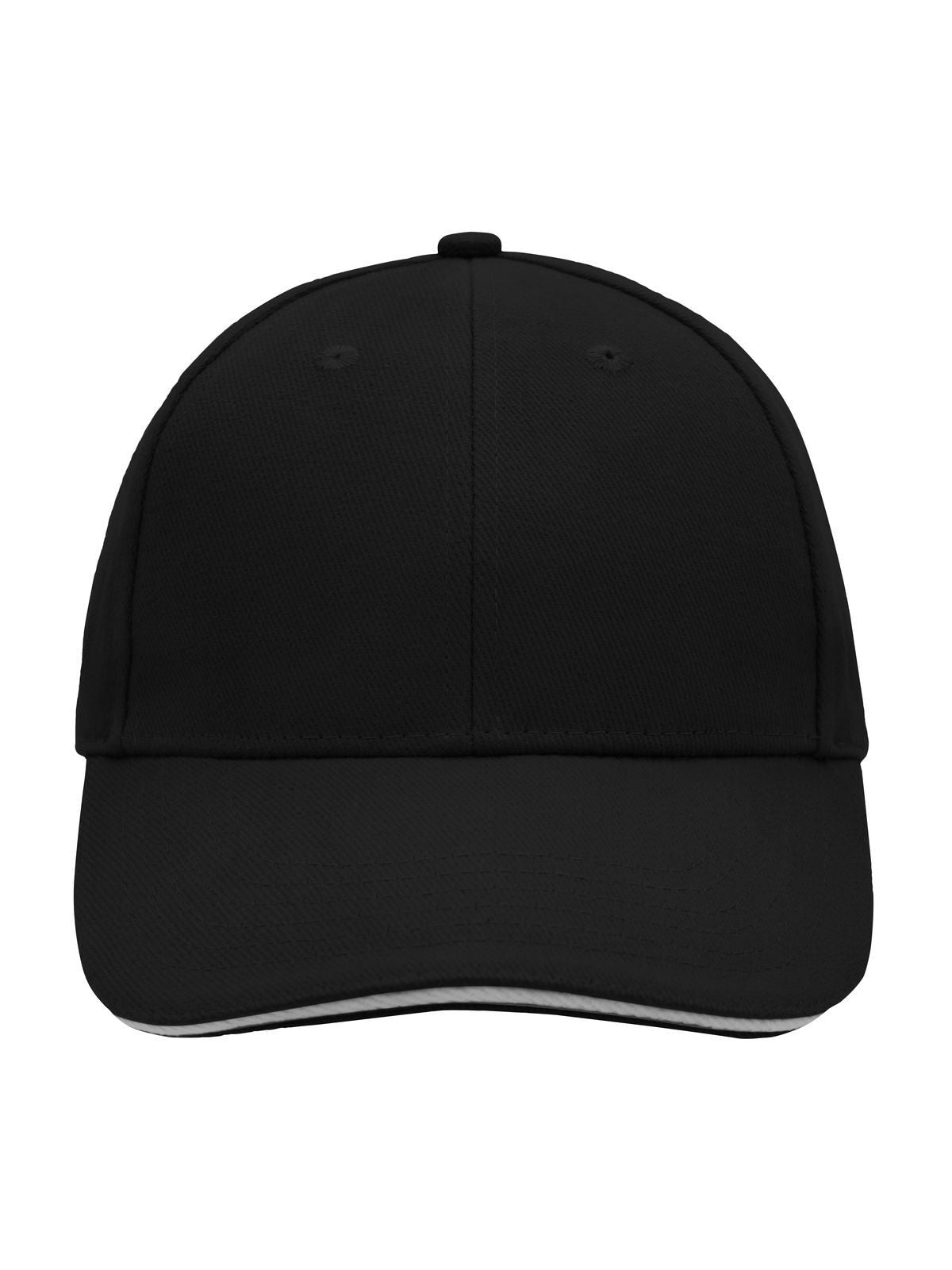 Baseball Caps 6 Panel Sandwich Cap Schwarz/light-Grau bestickbar und bedruckbar – LA1970