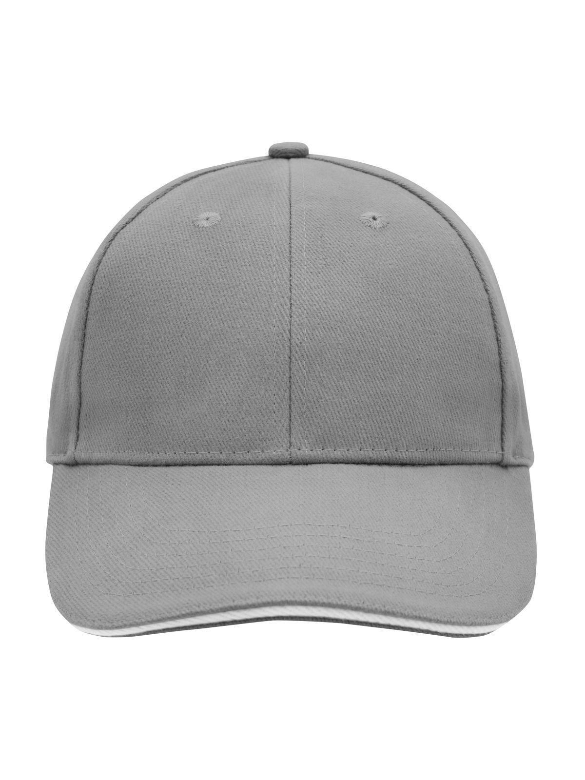 Baseball Caps 6 Panel Sandwich Cap dark-Grau/Weiß bestickbar und bedruckbar – LA1970