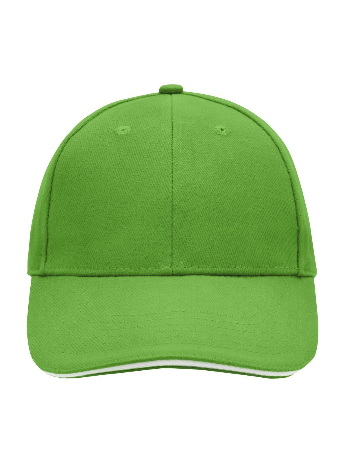 Baseball Caps 6 Panel Sandwich Cap lime-green/Weiß bestickbar und bedruckbar – LA1970