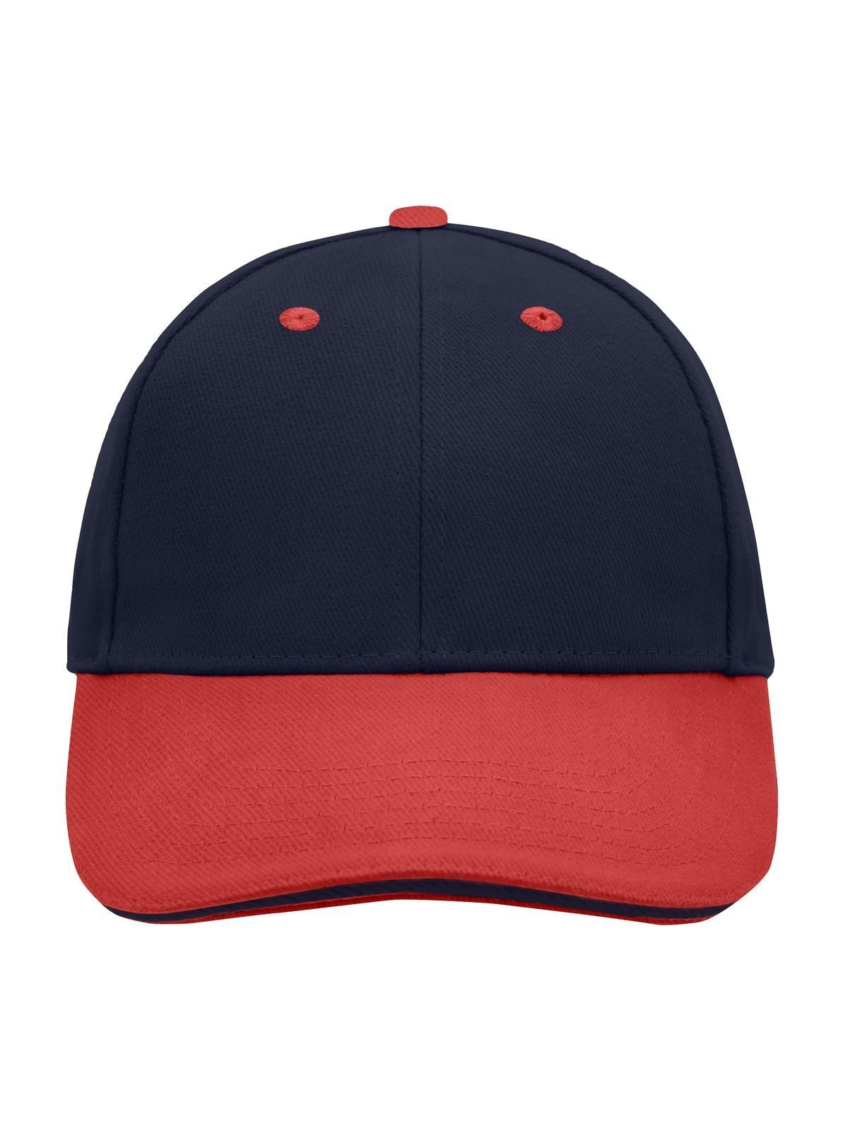 Baseball Caps 6 Panel Sandwich Cap Marineblau/Rot/Marineblau bestickbar und bedruckbar – LA1970