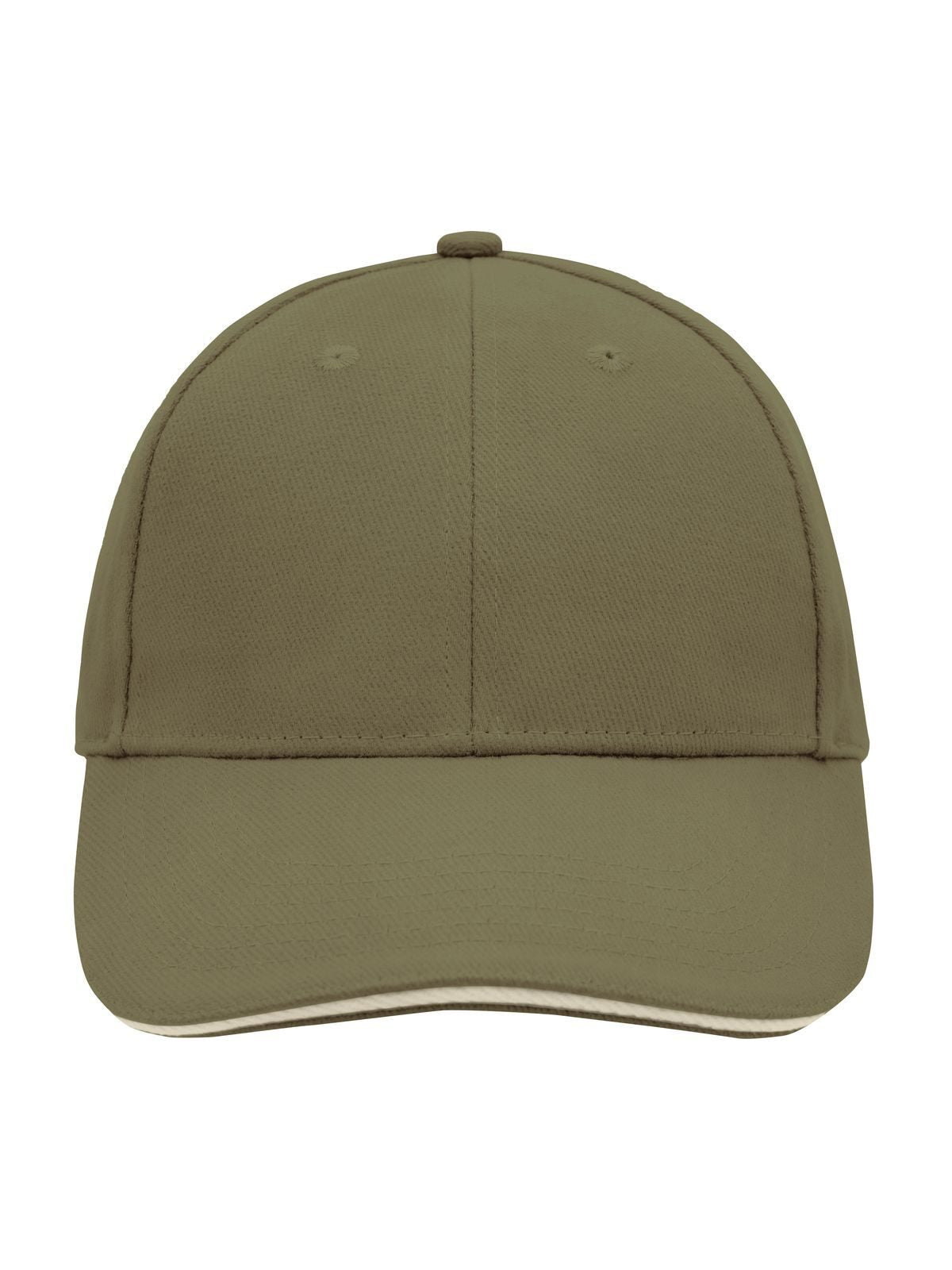 Baseball Caps 6 Panel Sandwich Cap olive/beige bestickbar und bedruckbar – LA1970