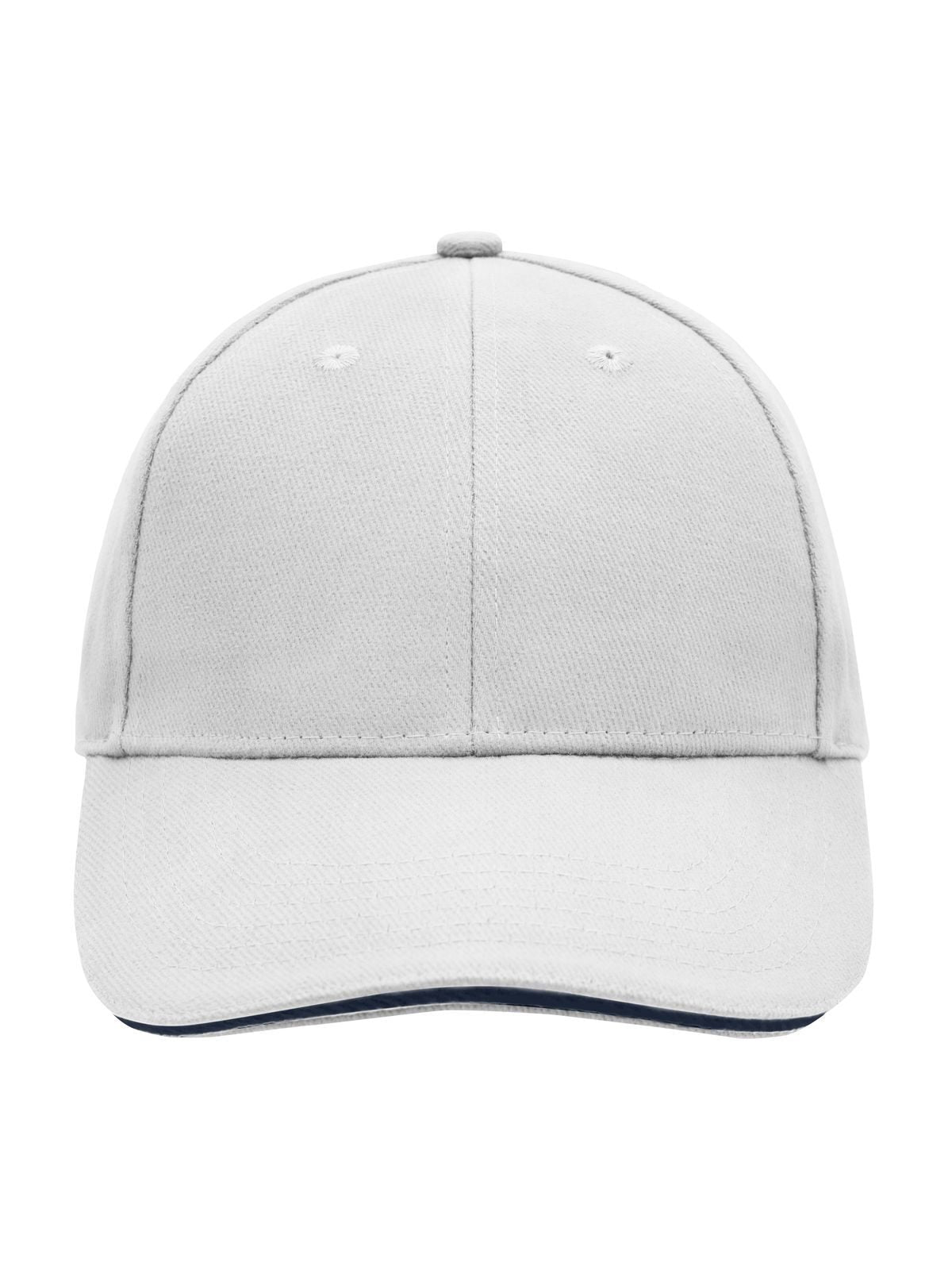 Baseball Caps 6 Panel Sandwich Cap Weiß/Marineblau bestickbar und bedruckbar – LA1970