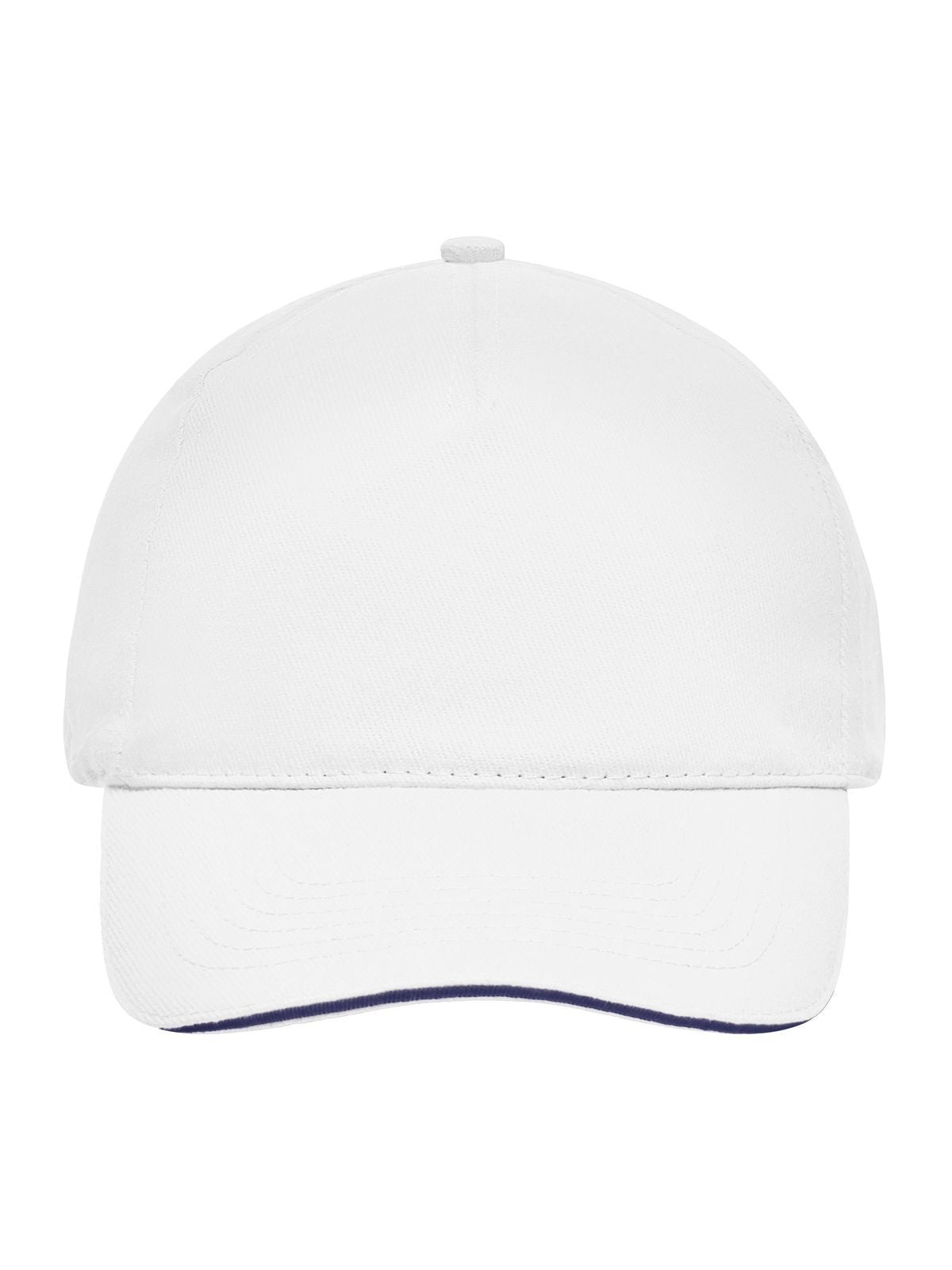 Baseball Caps 5 Panel Sandwich Cap Weiß/Marineblau bestickbar und bedruckbar – LA1970