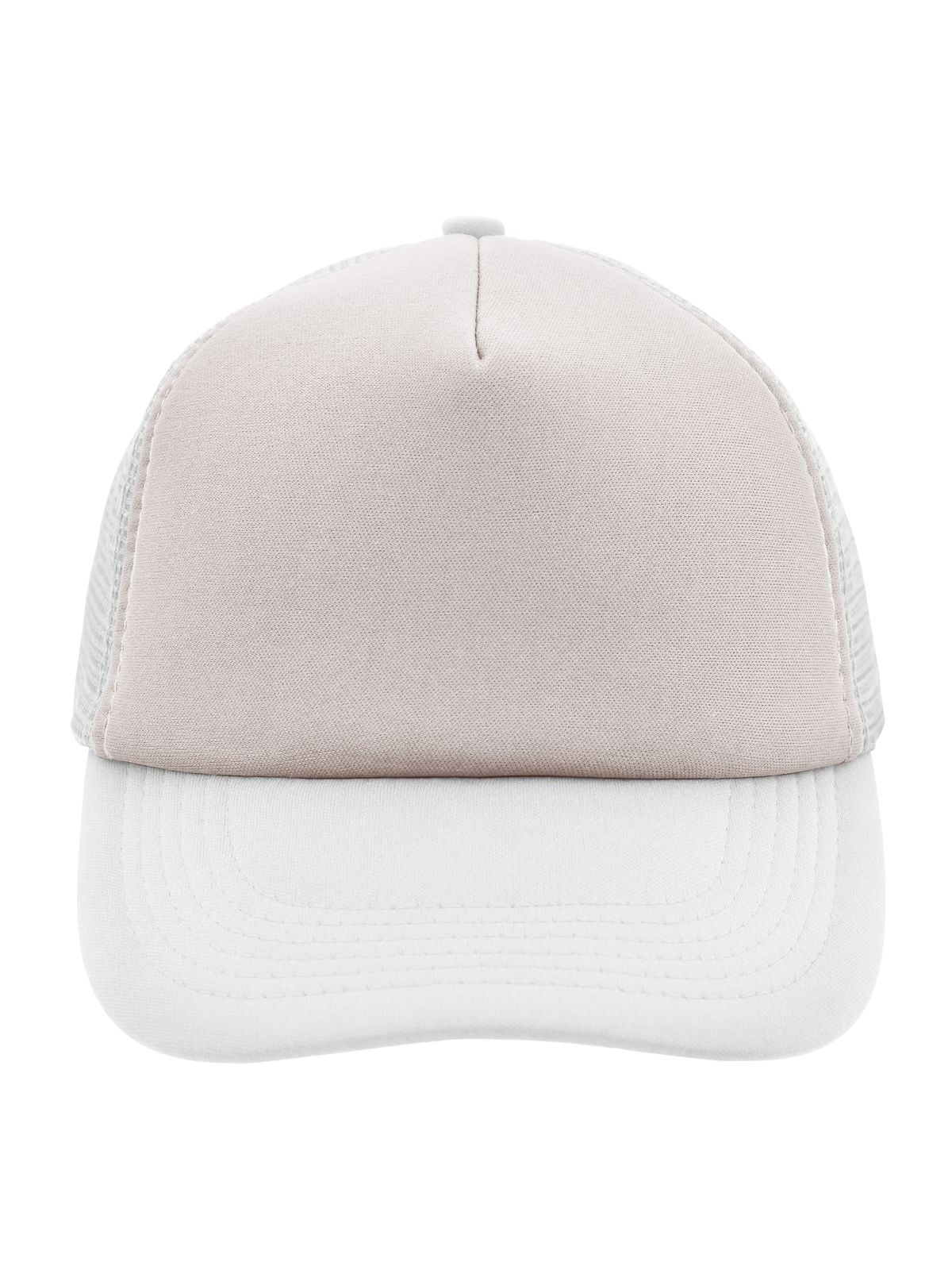 Trucker Caps 5 Panel Polyester Mesh Cap light-Grau/Weiß bestickbar und bedruckbar – LA1970