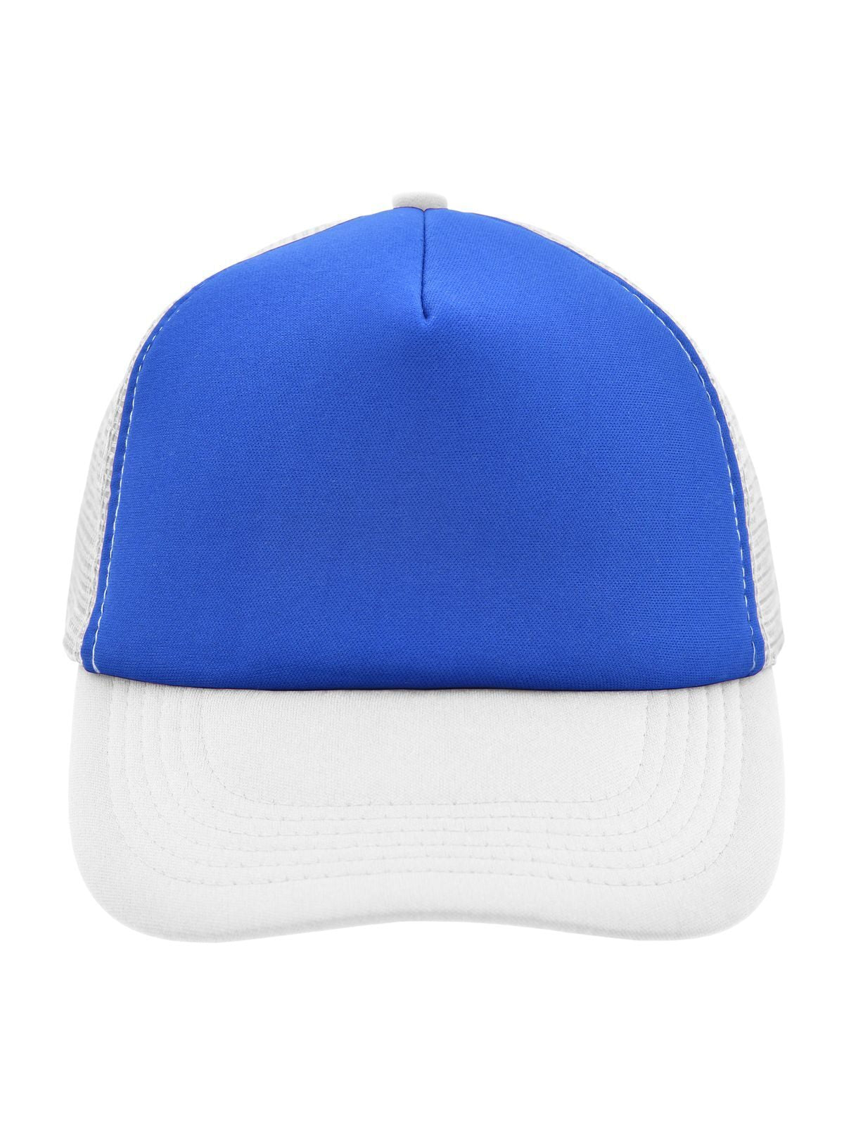 Trucker Caps 5 Panel Polyester Mesh Cap Royalblaublau/Weiß bestickbar und bedruckbar – LA1970