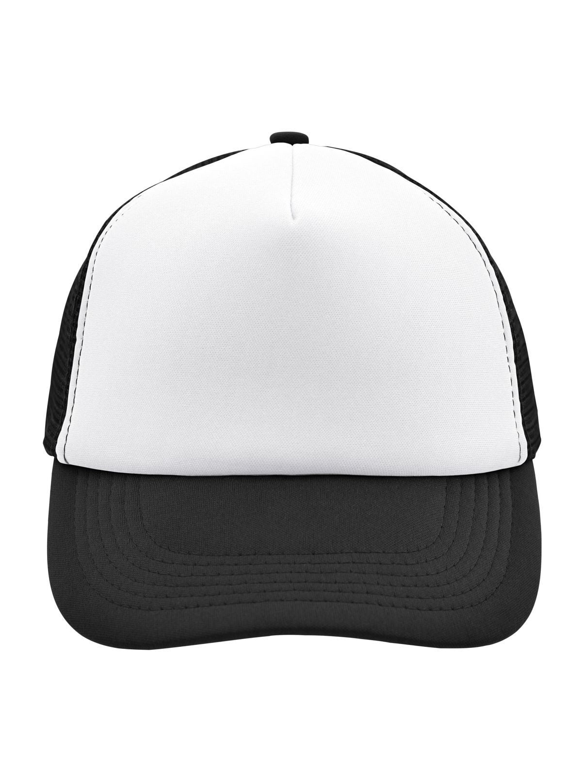 Trucker Caps 5 Panel Polyester Mesh Cap Weiß/Schwarz bestickbar und bedruckbar – LA1970
