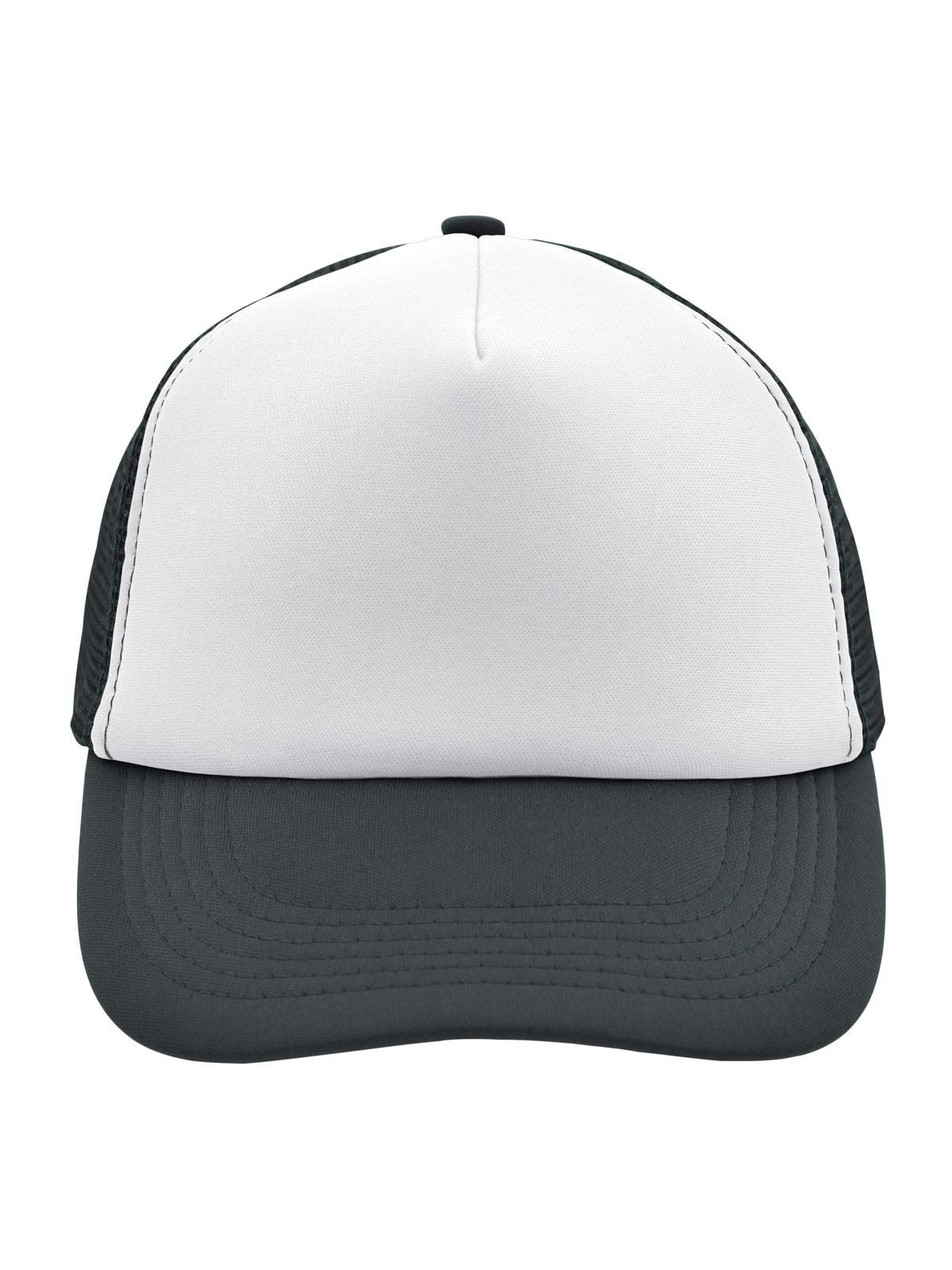 Trucker Caps 5 Panel Polyester Mesh Cap Weiß/graphite bestickbar und bedruckbar – LA1970