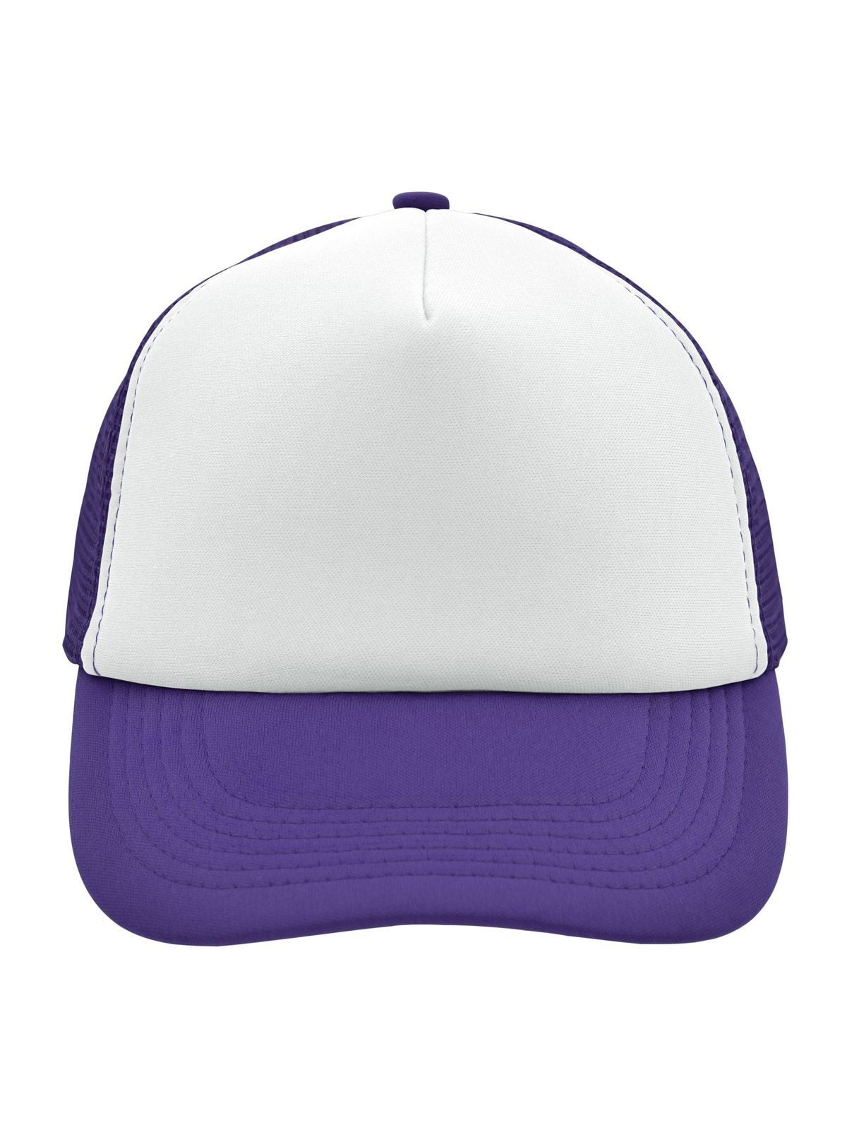 Trucker Caps 5 Panel Polyester Mesh Cap Weiß/Flieder bestickbar und bedruckbar – LA1970