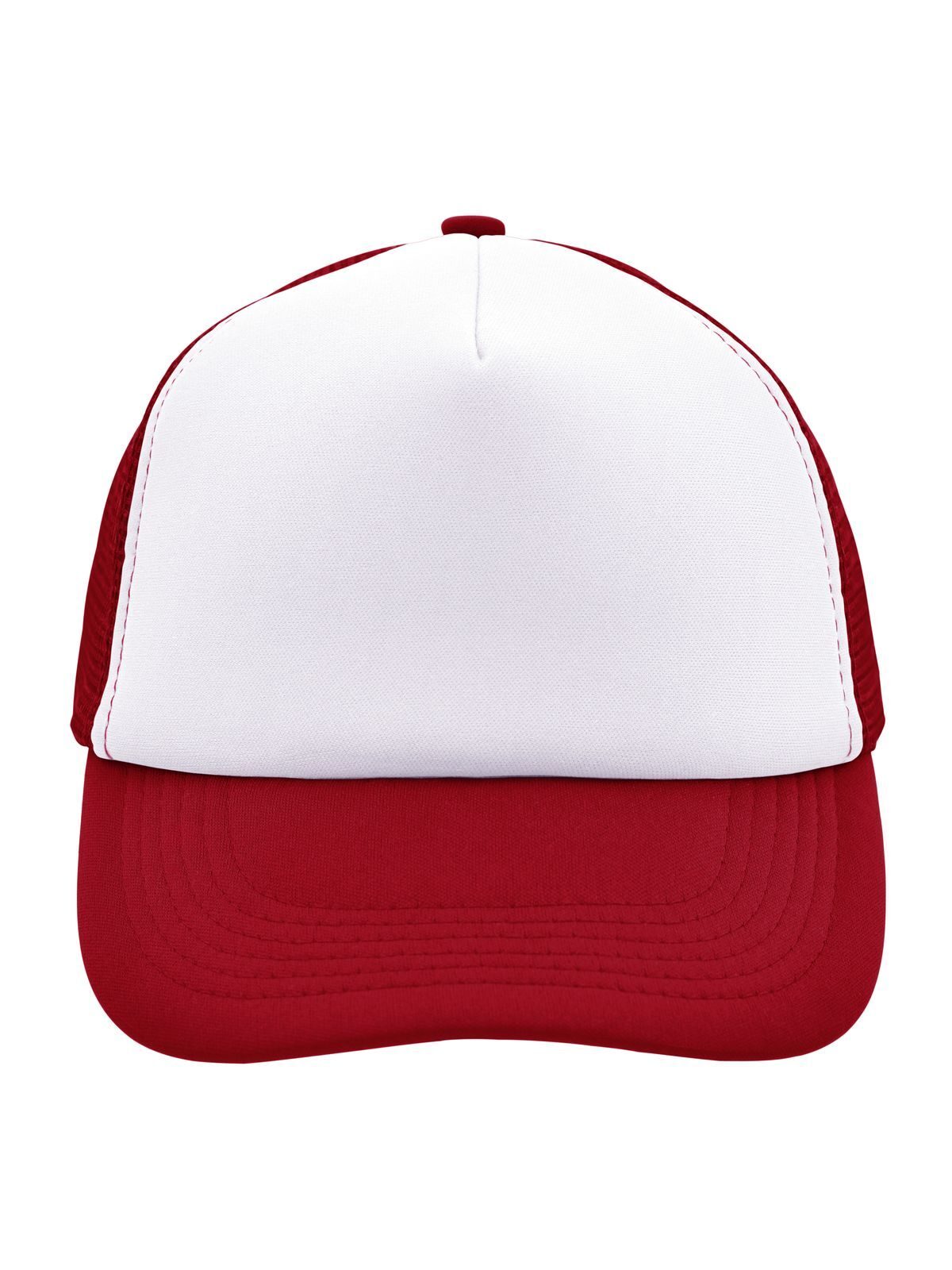 Trucker Caps 5 Panel Polyester Mesh Cap Weiß/Rot bestickbar und bedruckbar – LA1970