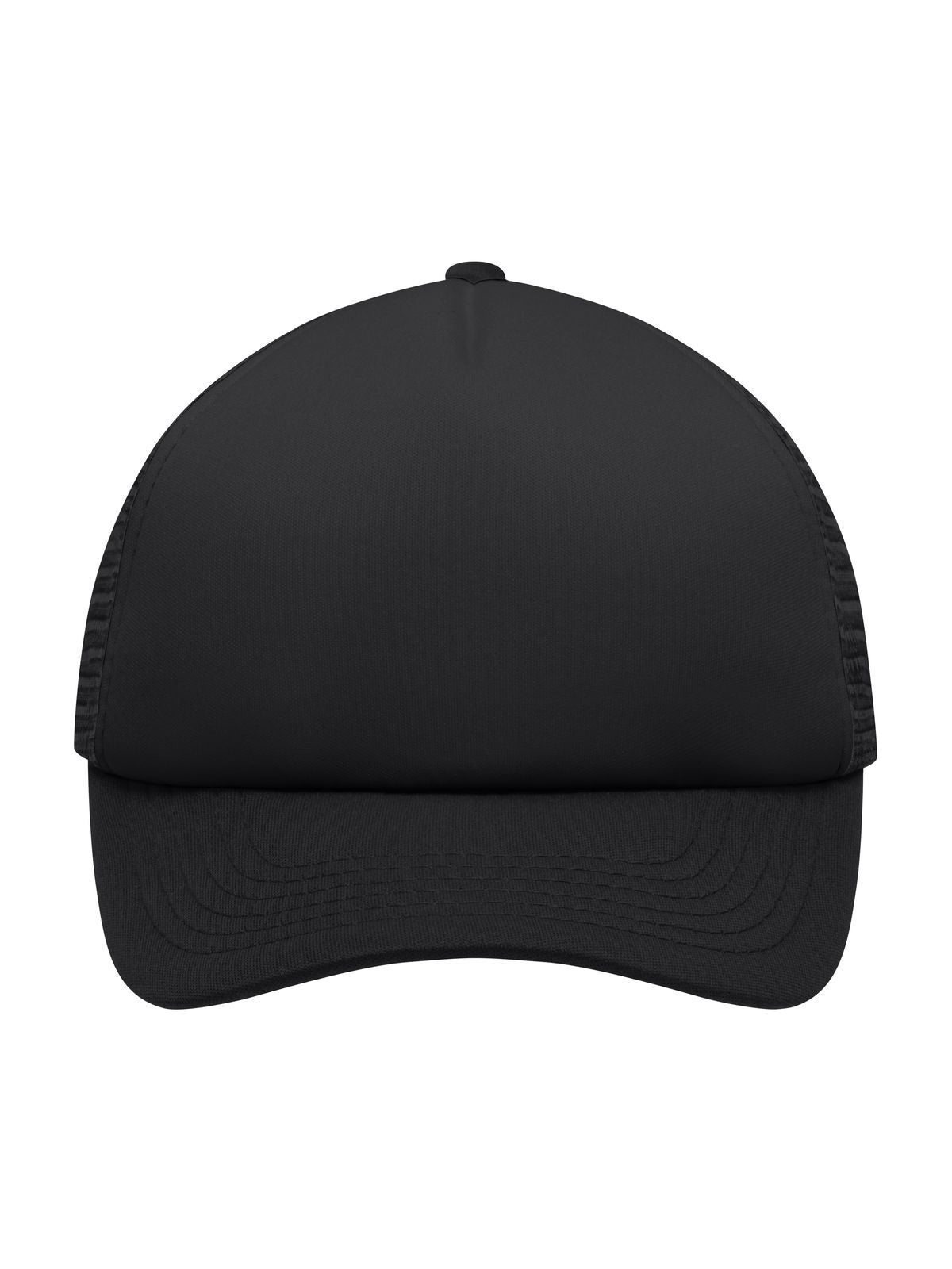 Trucker Caps 5 Panel Polyester Mesh Cap for Kids Schwarz/Schwarz bestickbar und bedruckbar – LA1970
