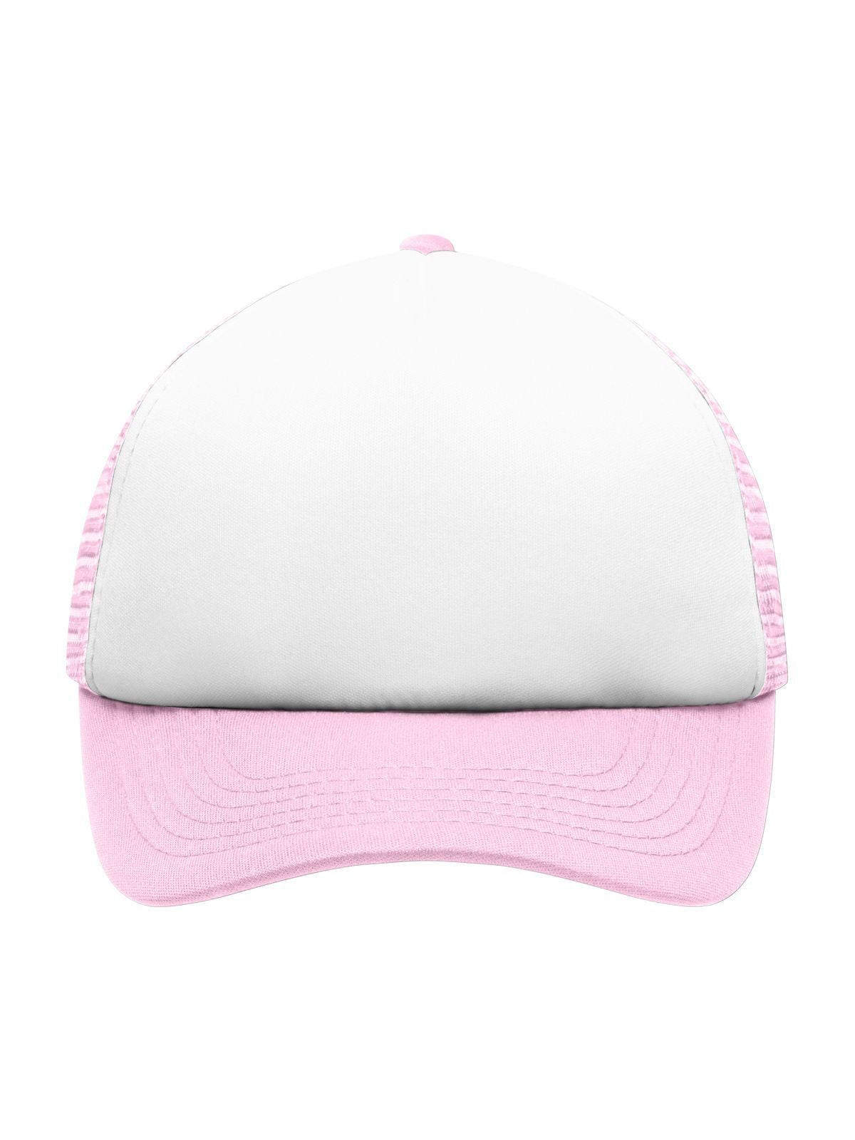 Trucker Caps 5 Panel Polyester Mesh Cap for Kids Weiß/baby-pink bestickbar und bedruckbar – LA1970