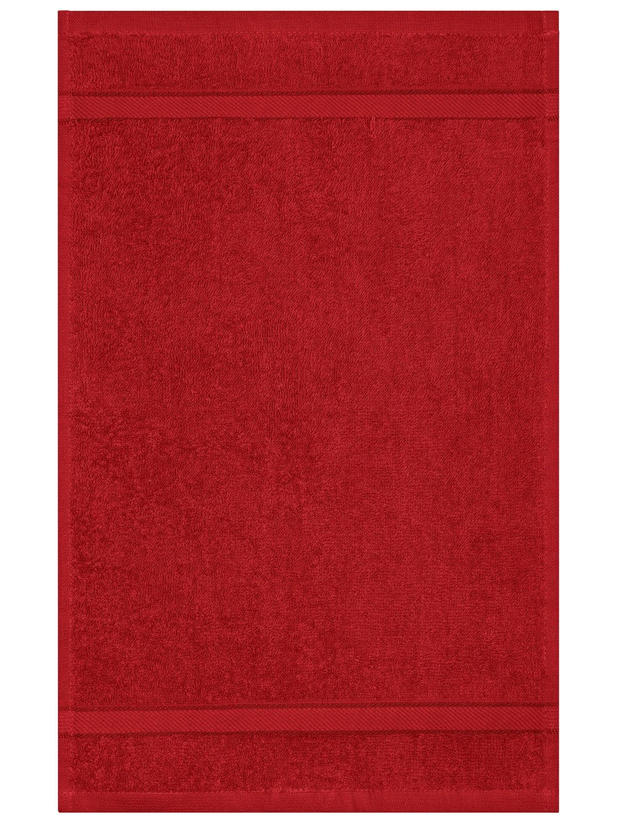Guest Towel Herren Handtuch – James & Nicholson – Farbe orient-red – individuell veredelbar