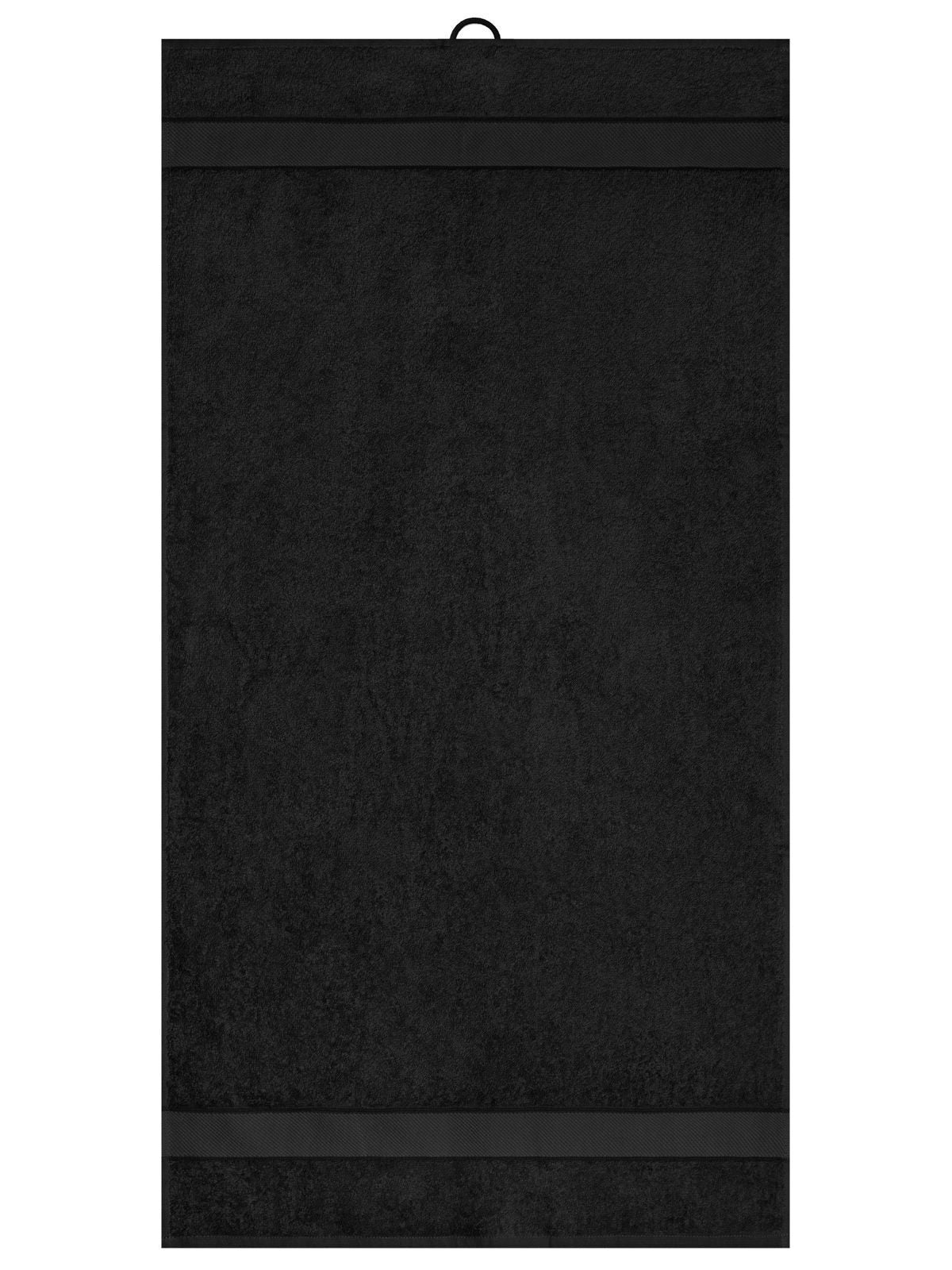 Hand Towel 50x100 Herren Handtuch – James & Nicholson – Farbe Schwarz – individuell veredelbar